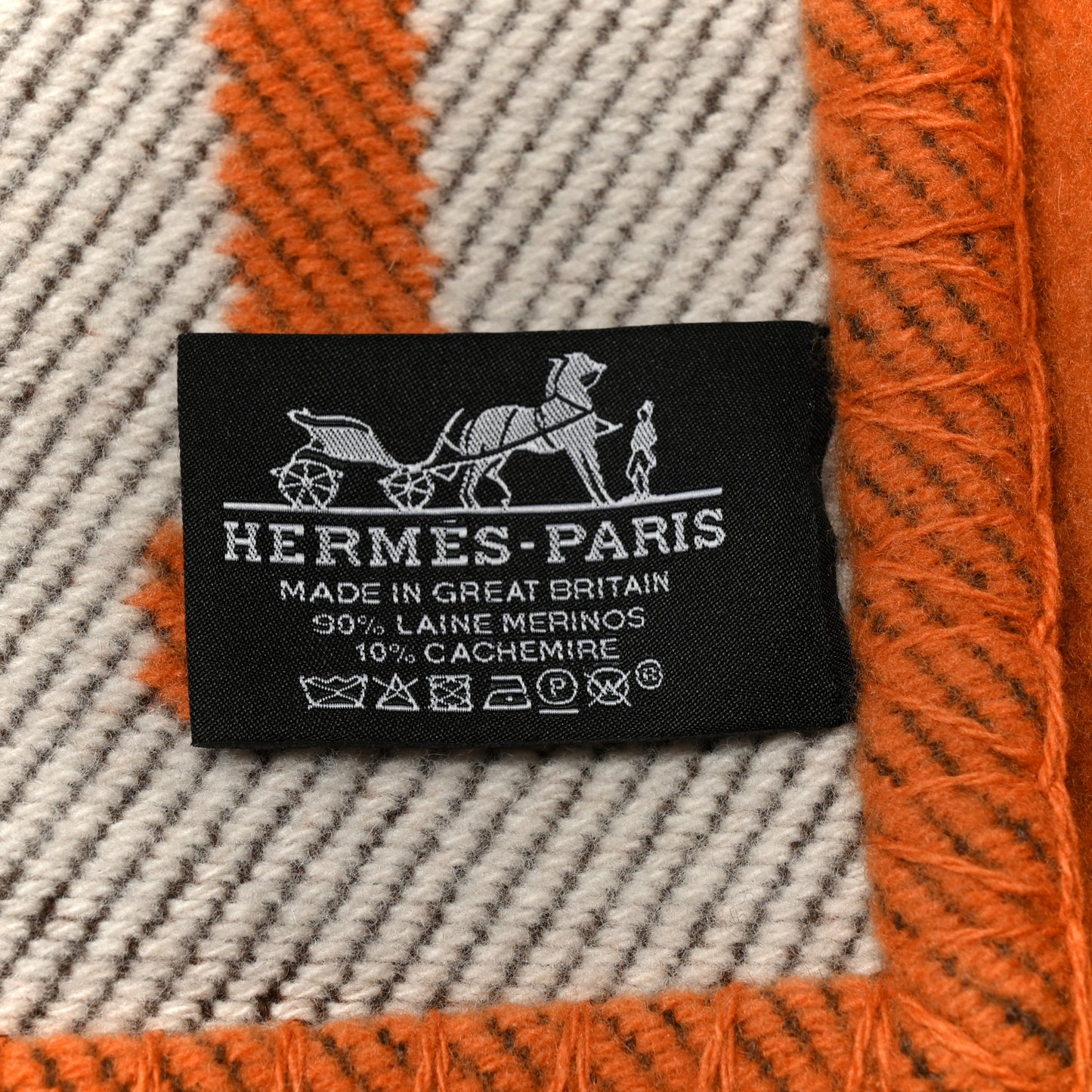 Wool Cashmere Signature Classic Avalon Blanket Ecru Potiron