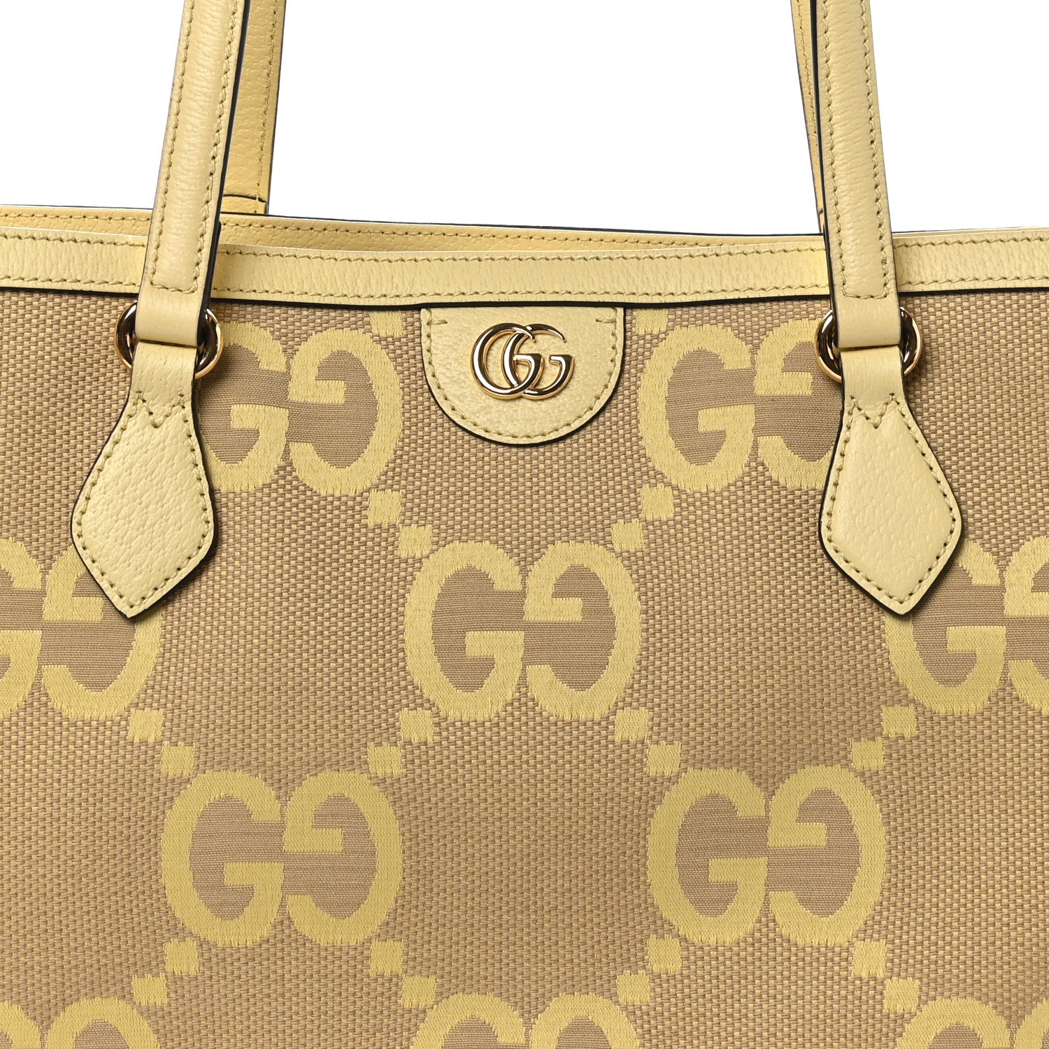 Gucci Monogram Jumbo GG Textured Dollar Calfskin Medium Ophidia Shopping Tote Beige Banana 8 of 10
