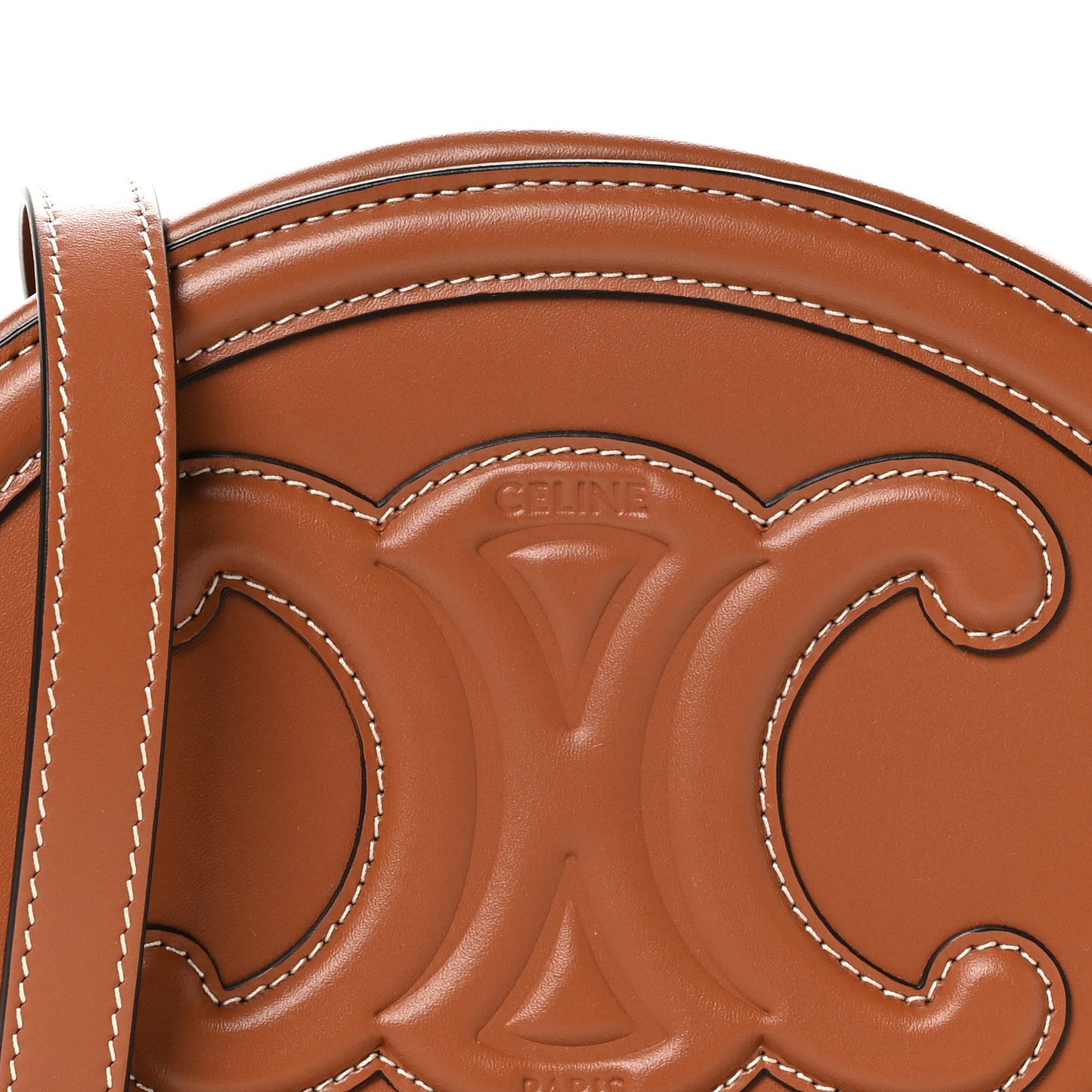 Smooth Calfskin Cuir Triomphe Oval Bag Tan