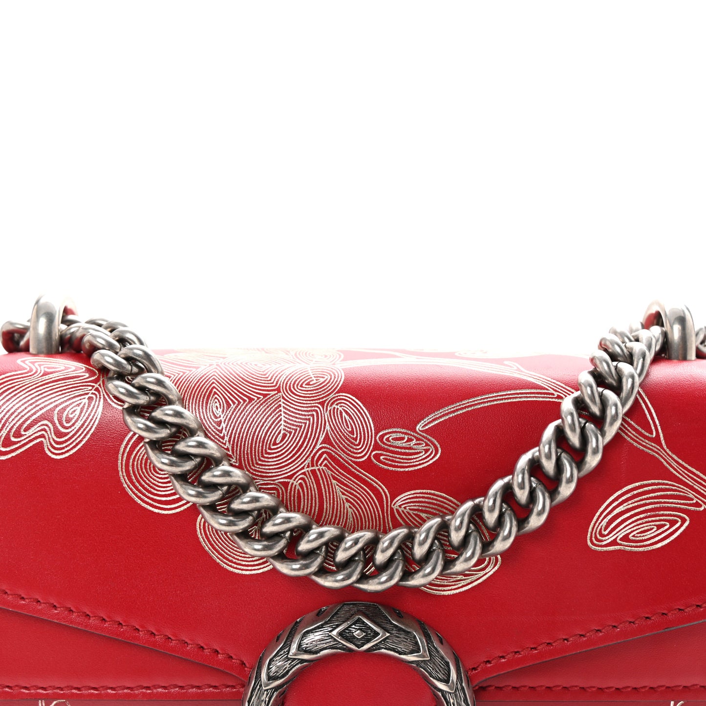 Calfskin Chinese New Year Mini Dionysus Shoulder Bag Hibiscus Red