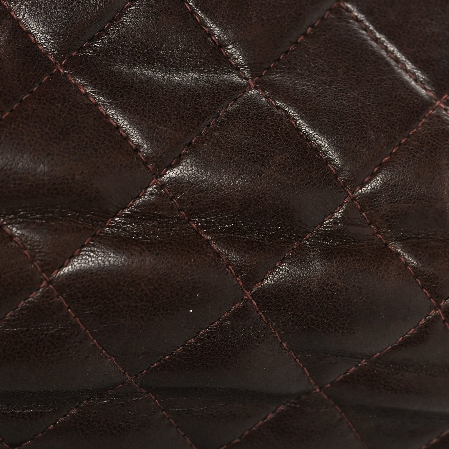 Lambskin Quilted Mini Square Flap Bag Dark Brown