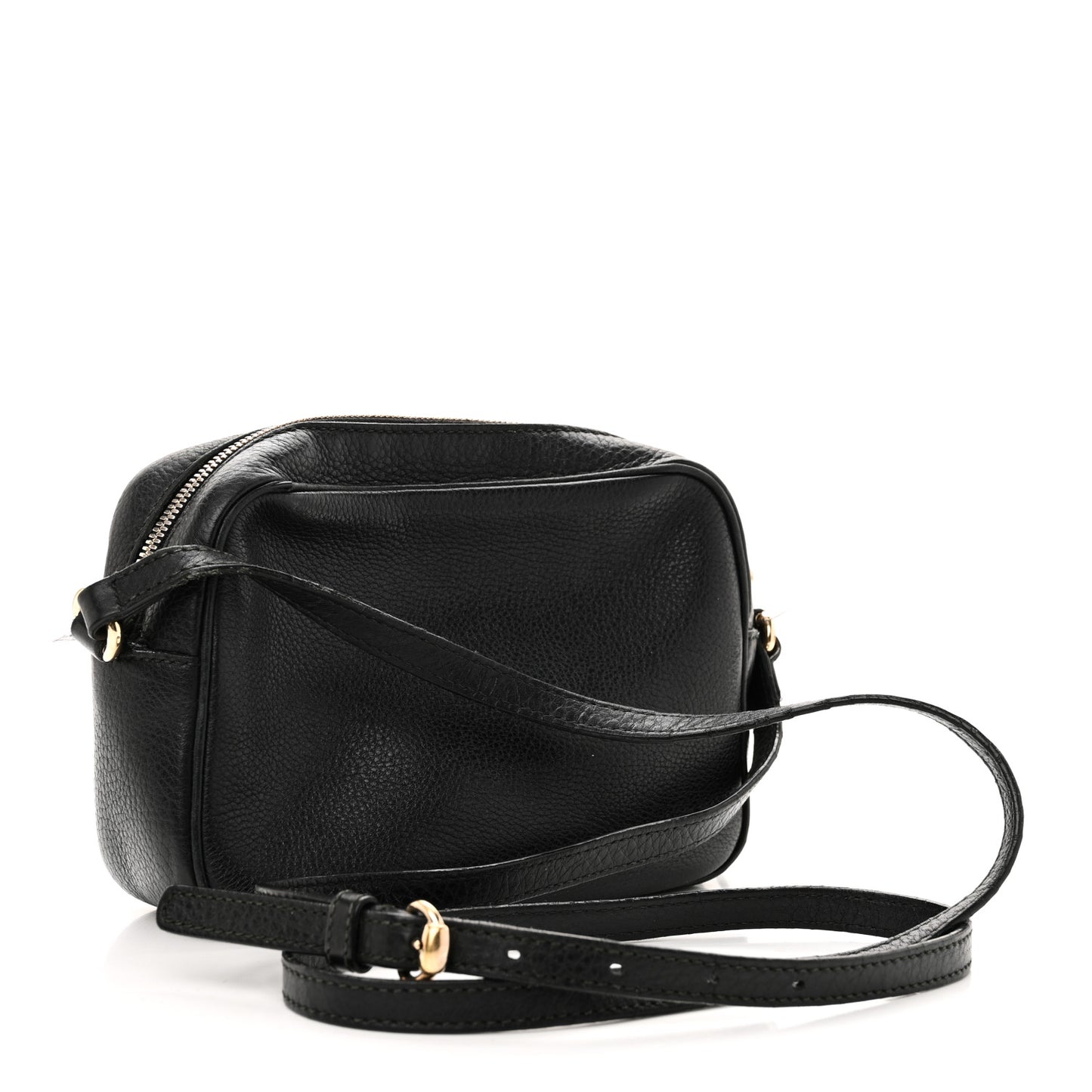 Pebbled Calfskin Small Soho Disco Bag Black