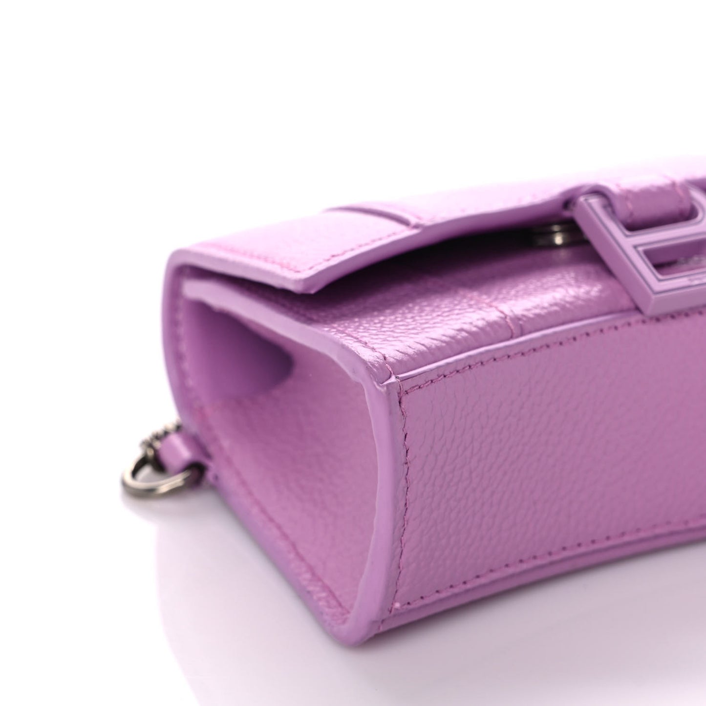Grained Calfskin Tonal B Hourglass Chain Cardholder Lilac
