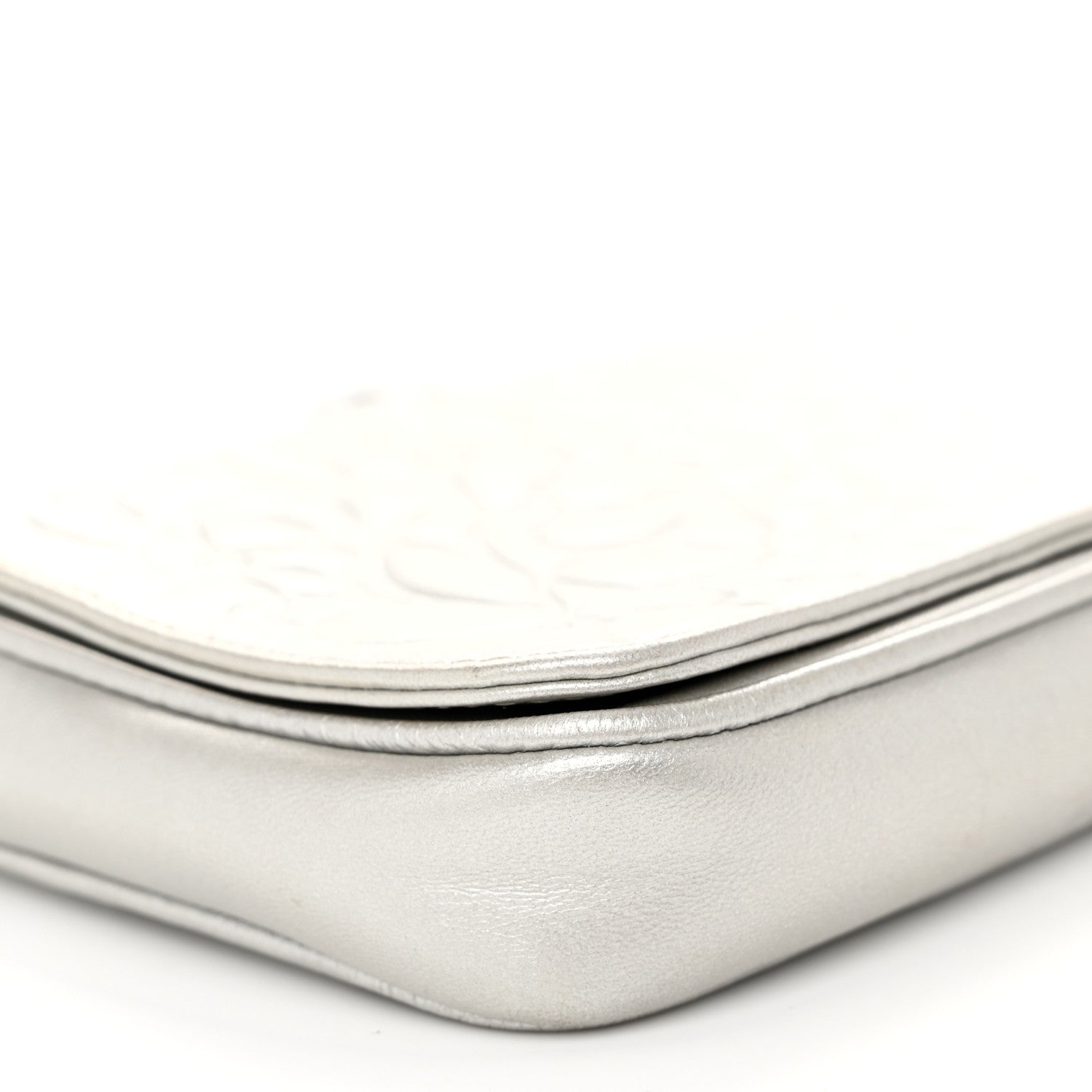 Chanel Metallic Lambskin Camellia Single Flap Silver 8 of 11