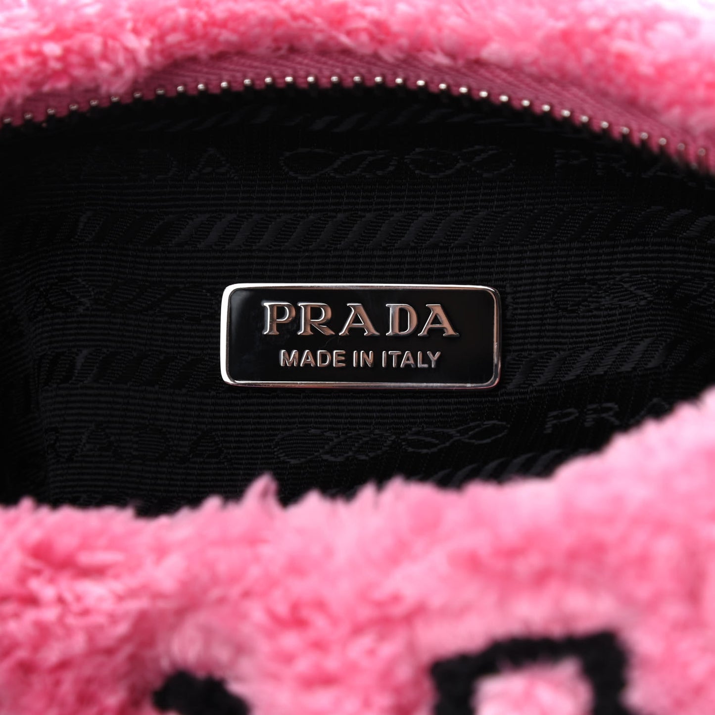 Terry Cloth Mini Re-Edition 2000 Bag Petalo Black