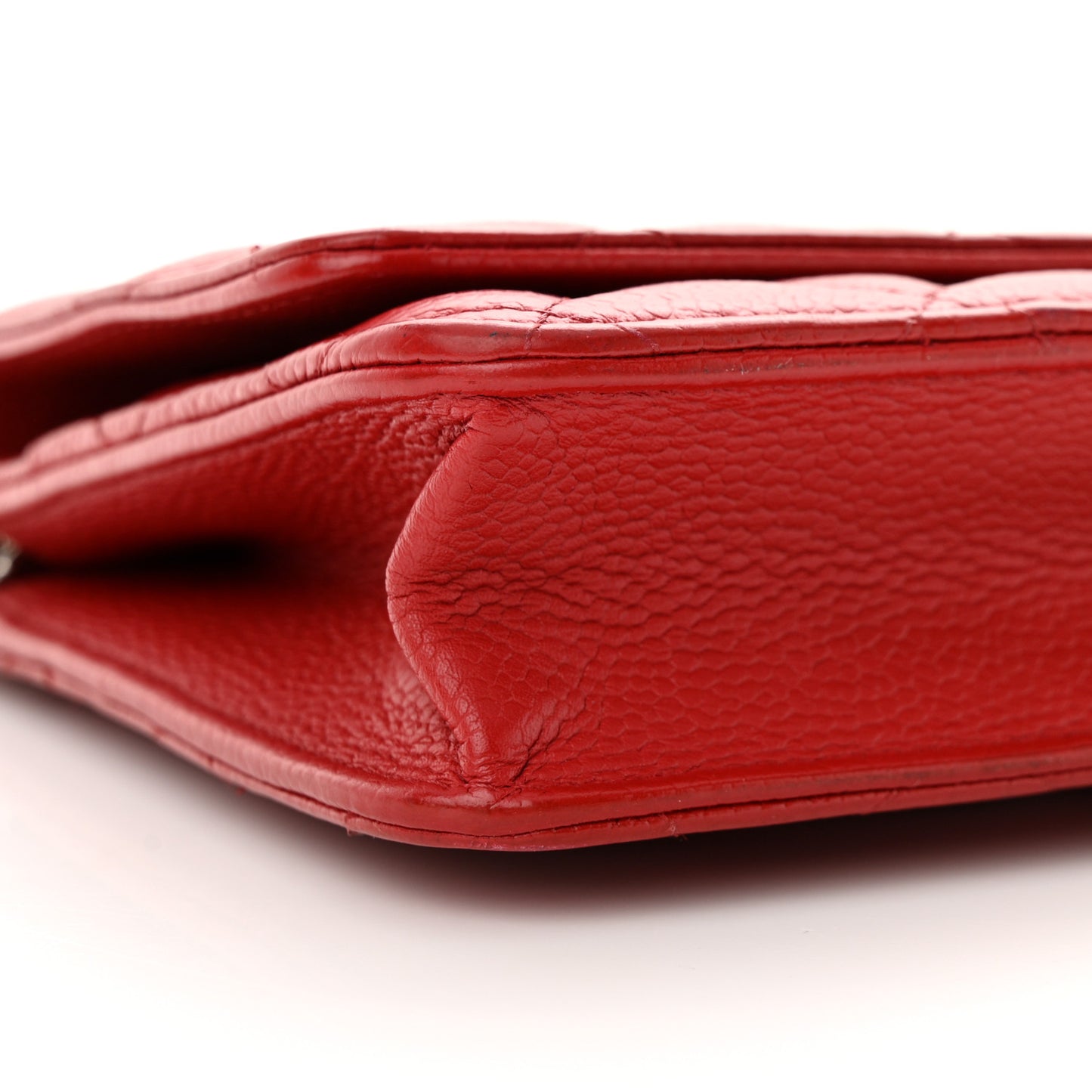 Caviar Quilted Wallet on Chain WOC Red
