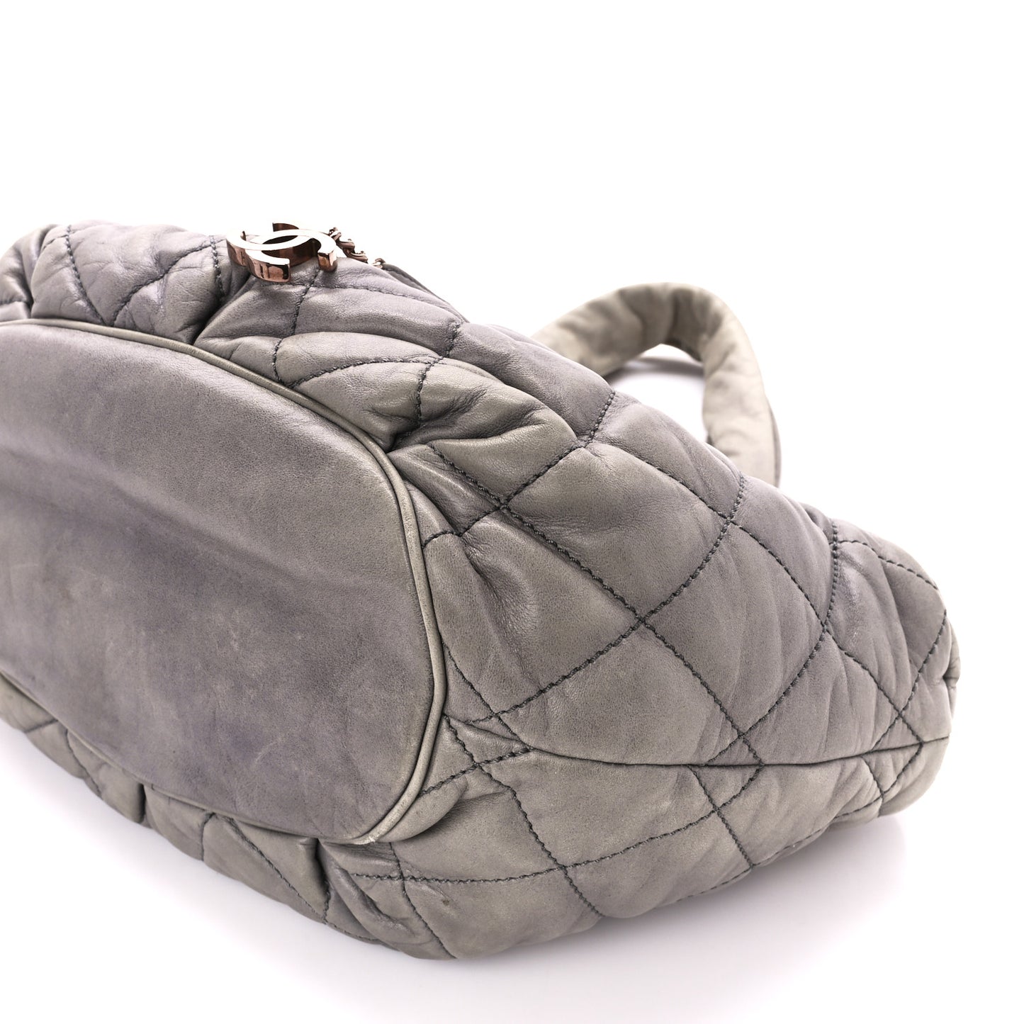 Lambskin Quilted Cloudy Bundle East West Tote Grey