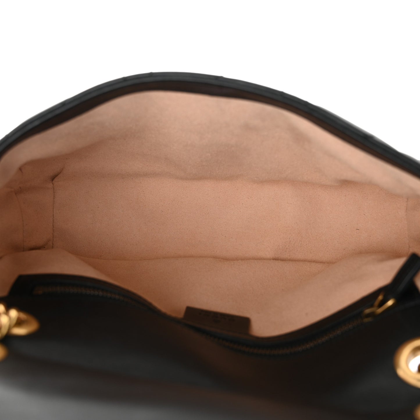 Calfskin Matelasse Studded Small Pearly GG Marmont Shoulder Bag Black