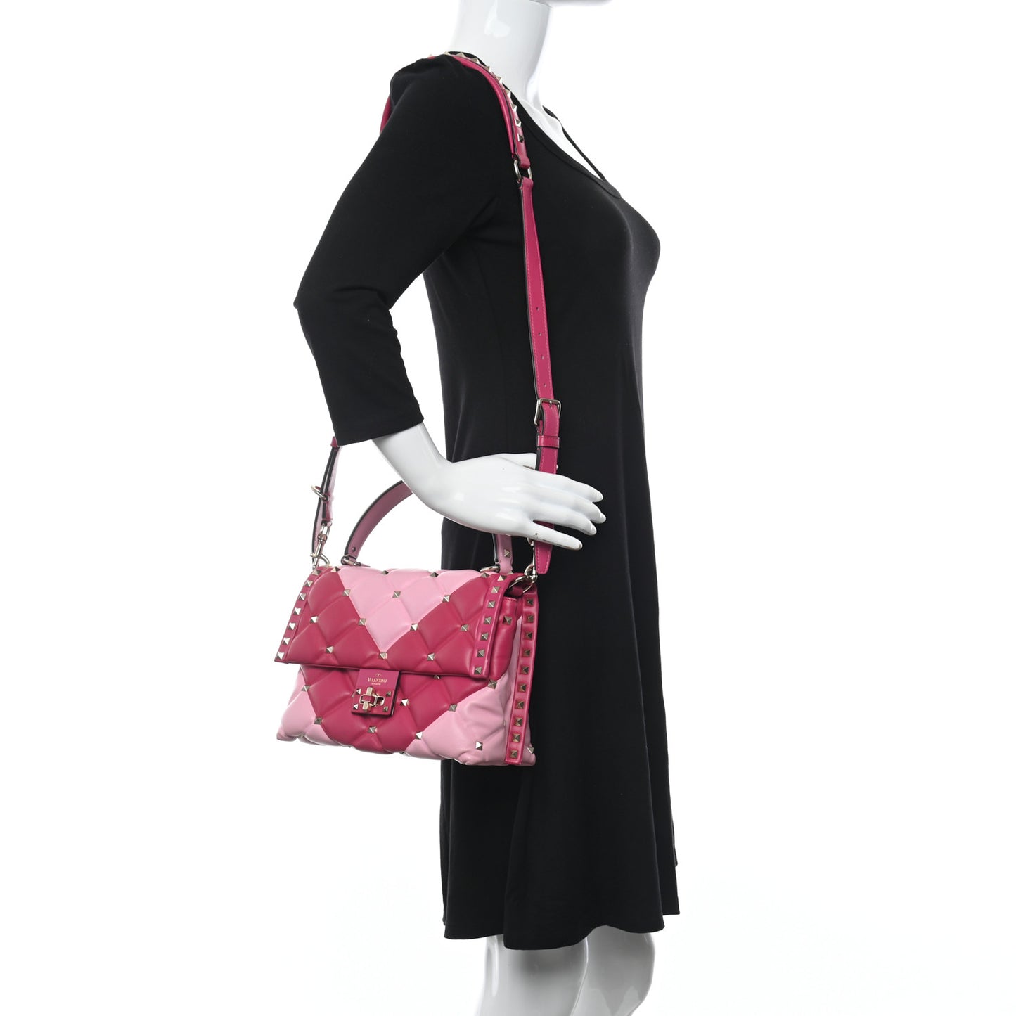 Nappa Medium Candystud Top Handle Bag Absolute Disco Pink