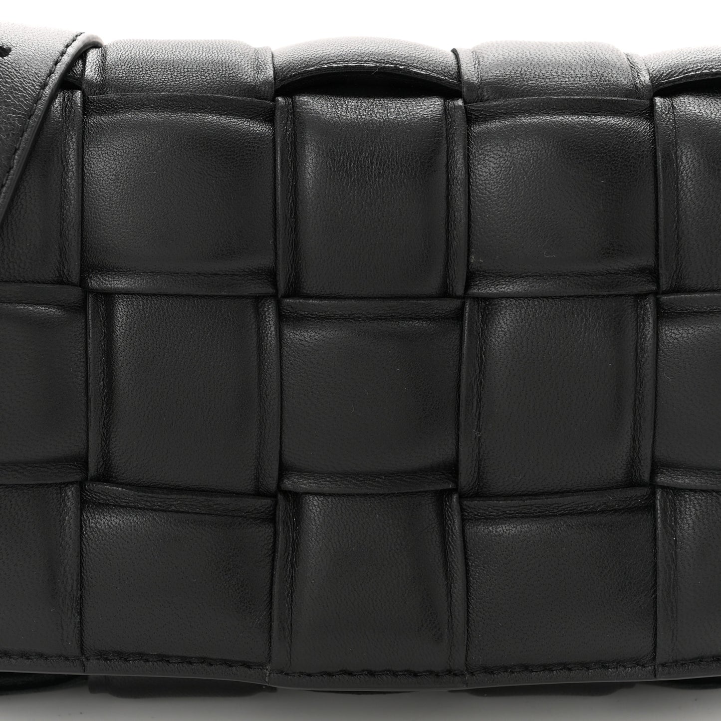 Nappa Maxi Intreccio Small Padded Cassette Crossbody Bag Black