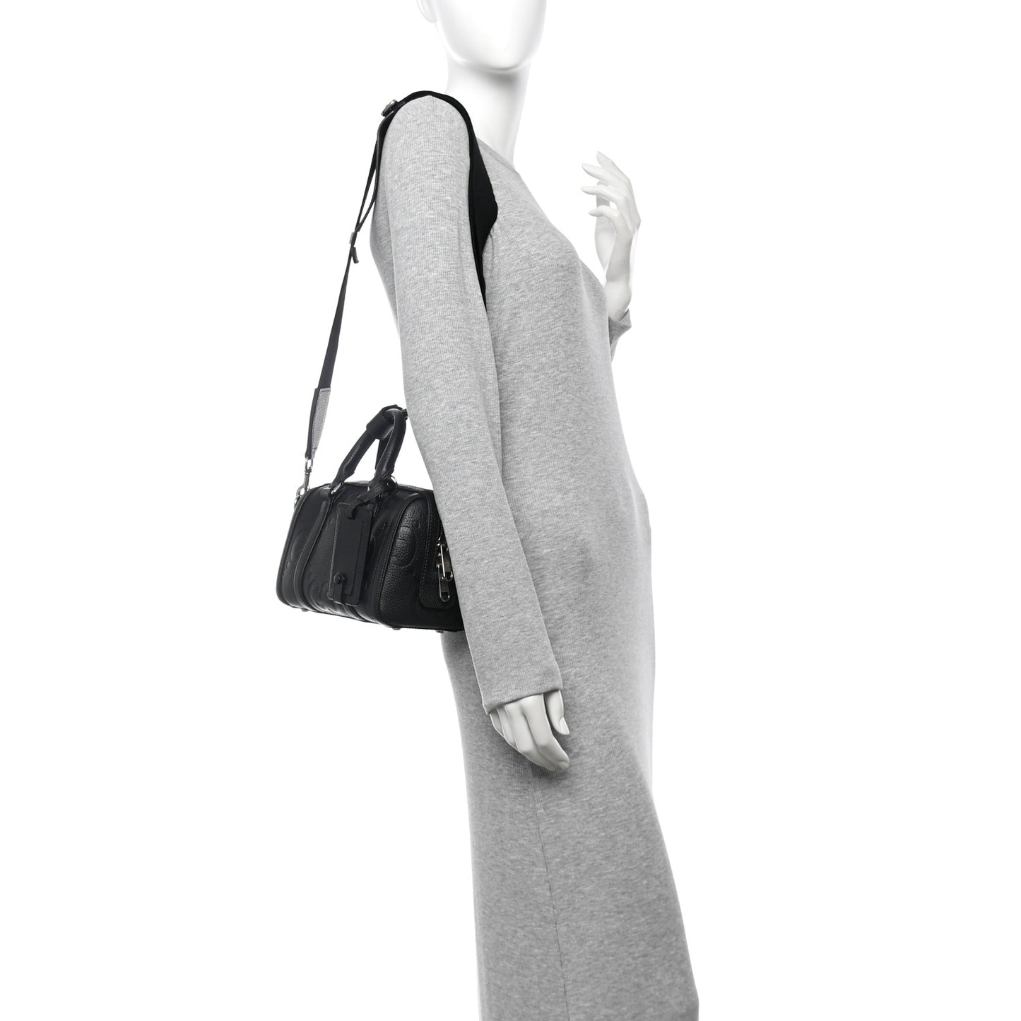 Piuma Calfskin Jumbo GG Embossed Mini Duffle Bag Black
