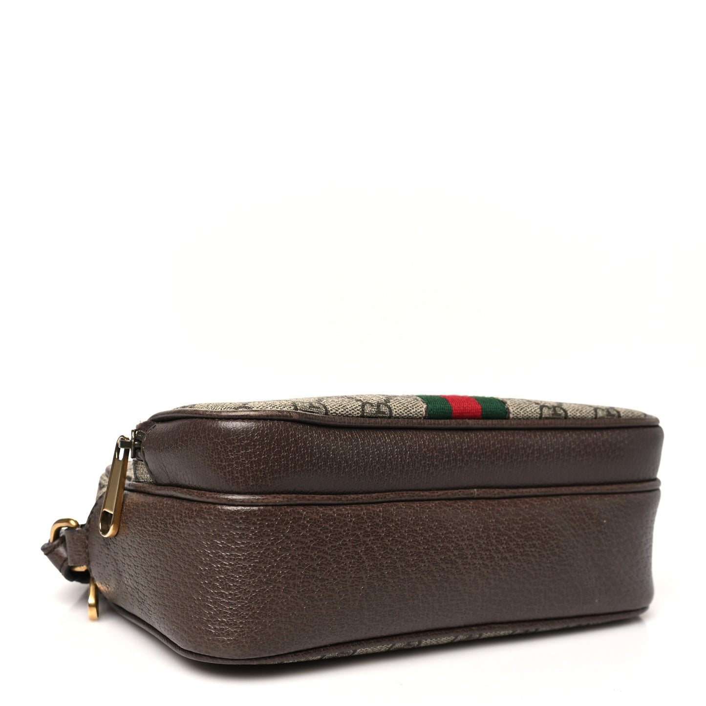 GG Supreme Monogram Textured Dollar Calfskin Web Mini Ophidia Convertible Shoulder Bag Beige Ebony New Acero