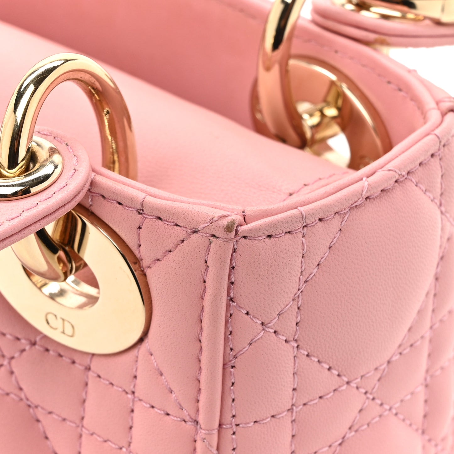 Lambskin Cannage Mini Lady Dior Melacoton