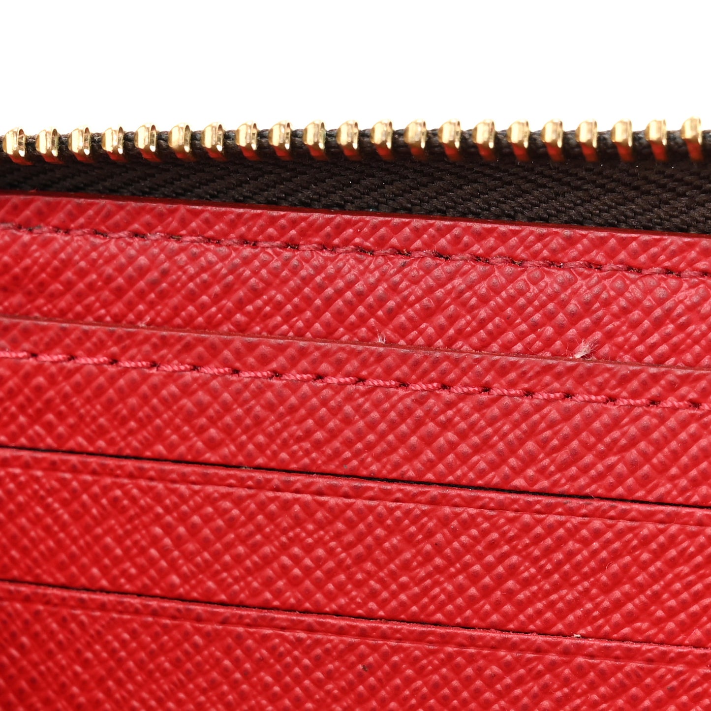 Damier Ebene Clemence Wallet Cherry