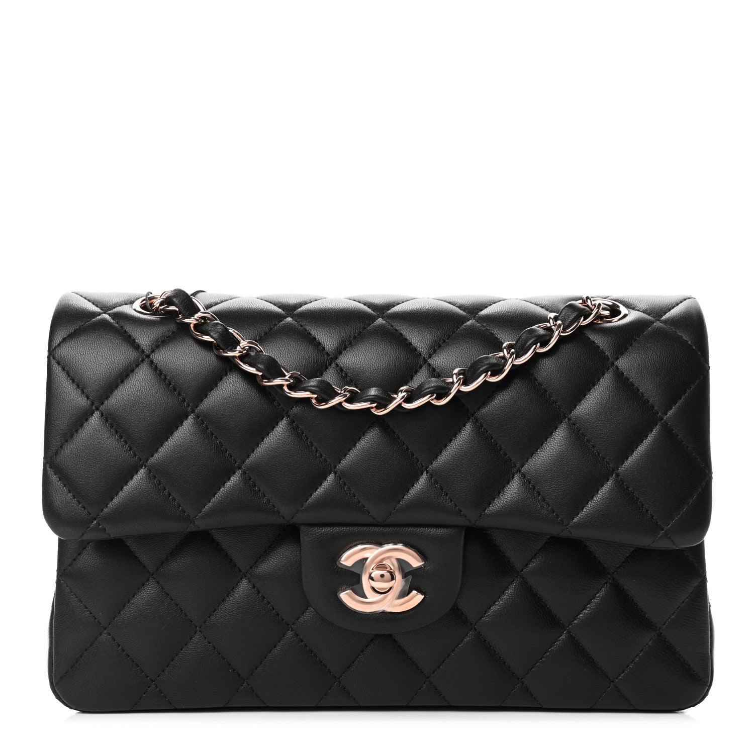 Chanel Lambskin Quilted Small Double Flap Black 1 of 5
