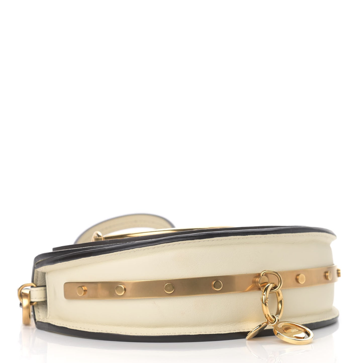Calfskin Small Nile Bracelet Minaudiere Bag Off White