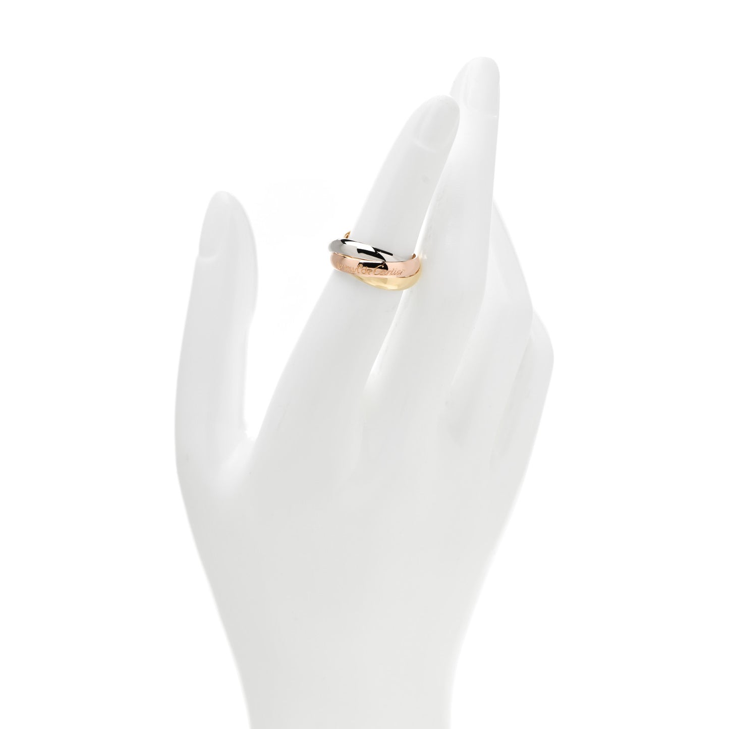 18K Pink Yellow White Gold Classic Les Must De Cartier Trinity Ring 50 5.25