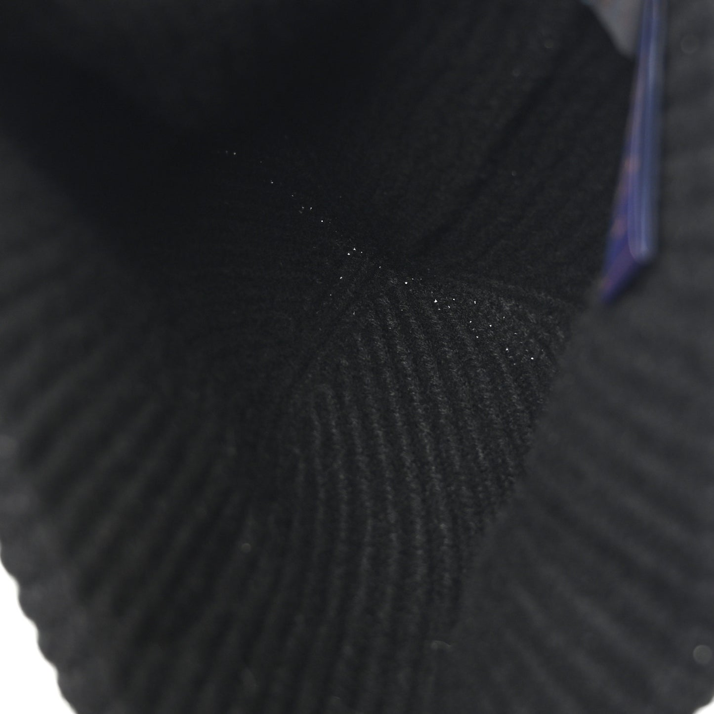 Cashmere Ribbed LV Spark Beanie Black