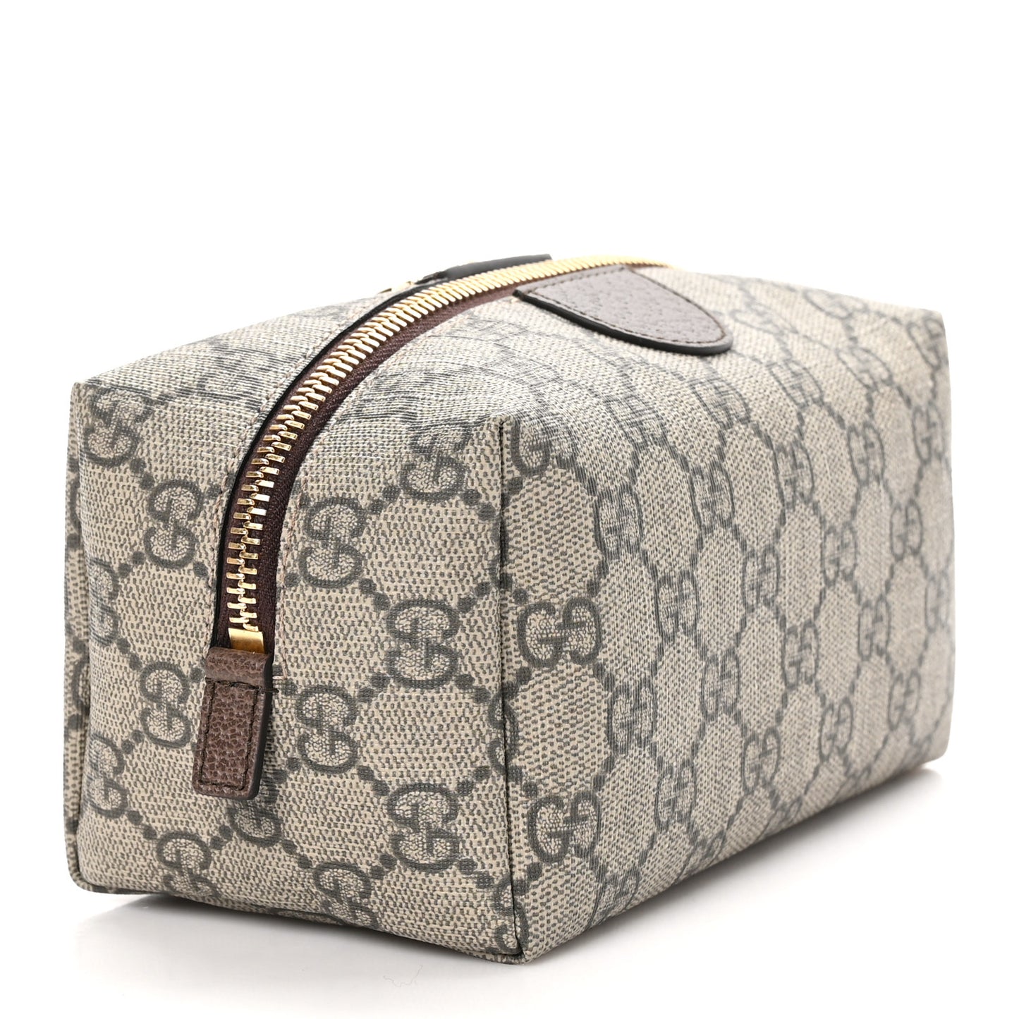 Soft GG Supreme Monogram Calfskin Medium Ophidia Cosmetic Case Beige Ebony New Acero