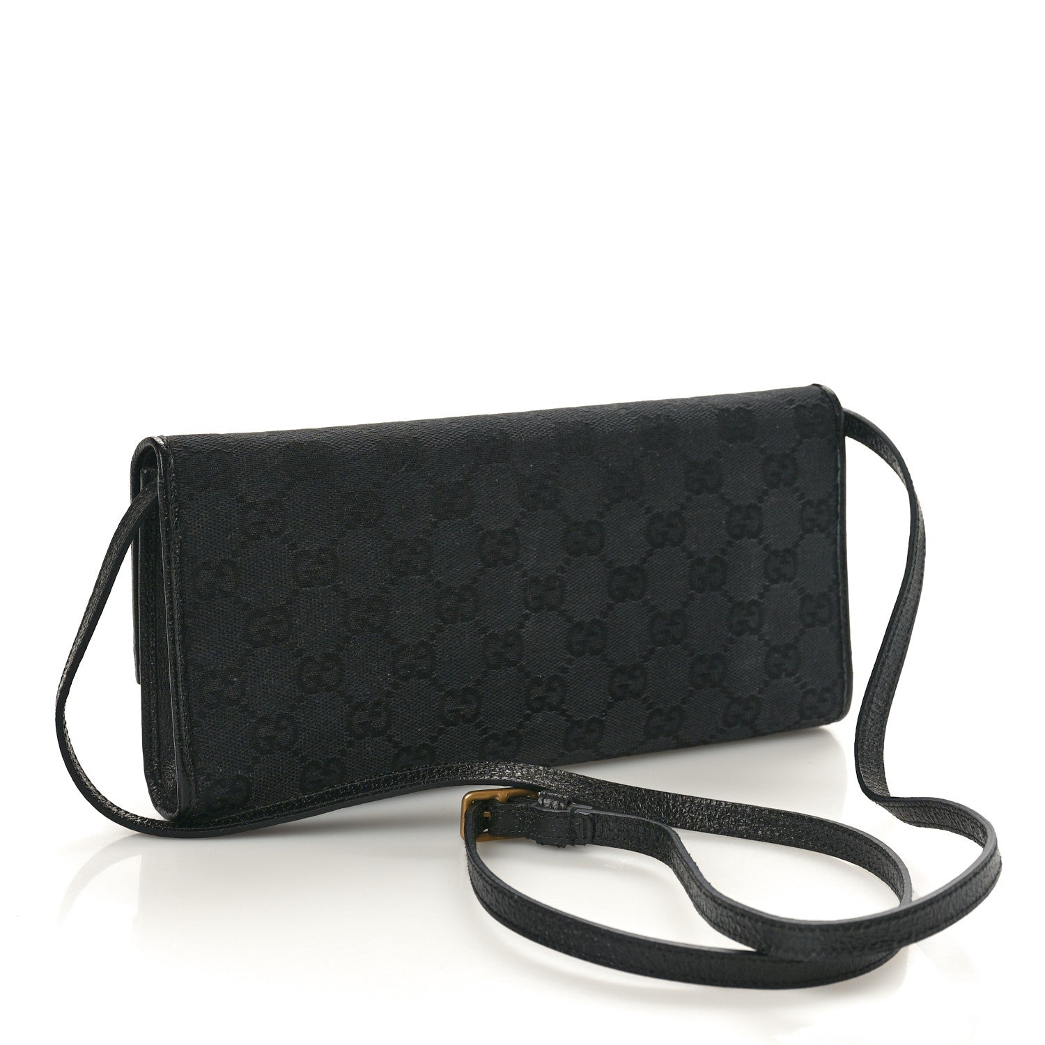 Gucci Monogram Bamboo Bar Clutch Black 2 of 7