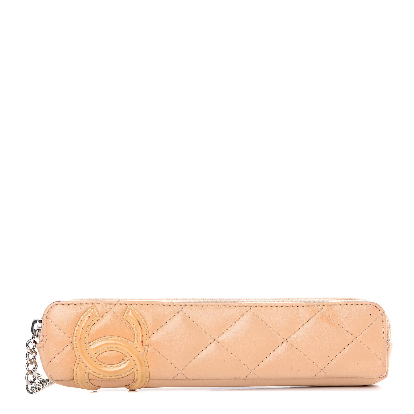 Calfskin Cambon Pencil Case Beige