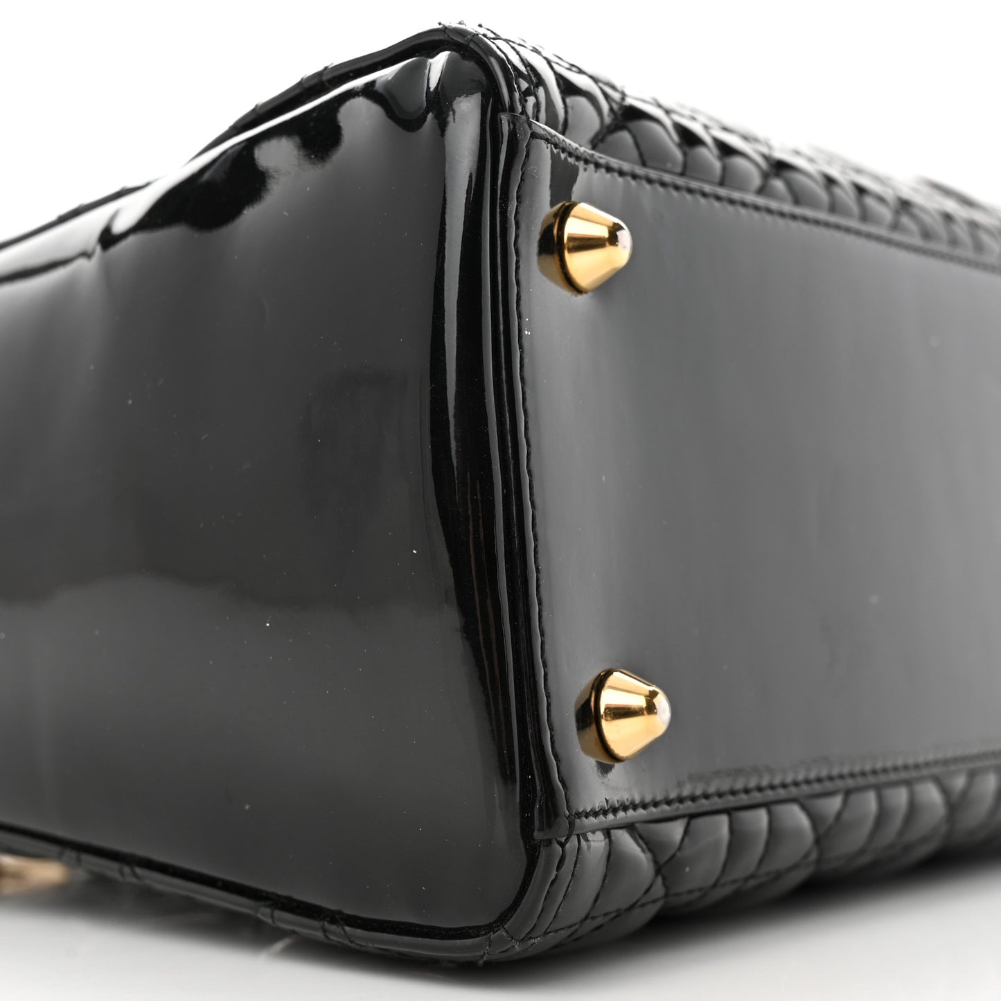 Patent Cannage Large Lady Dior Black