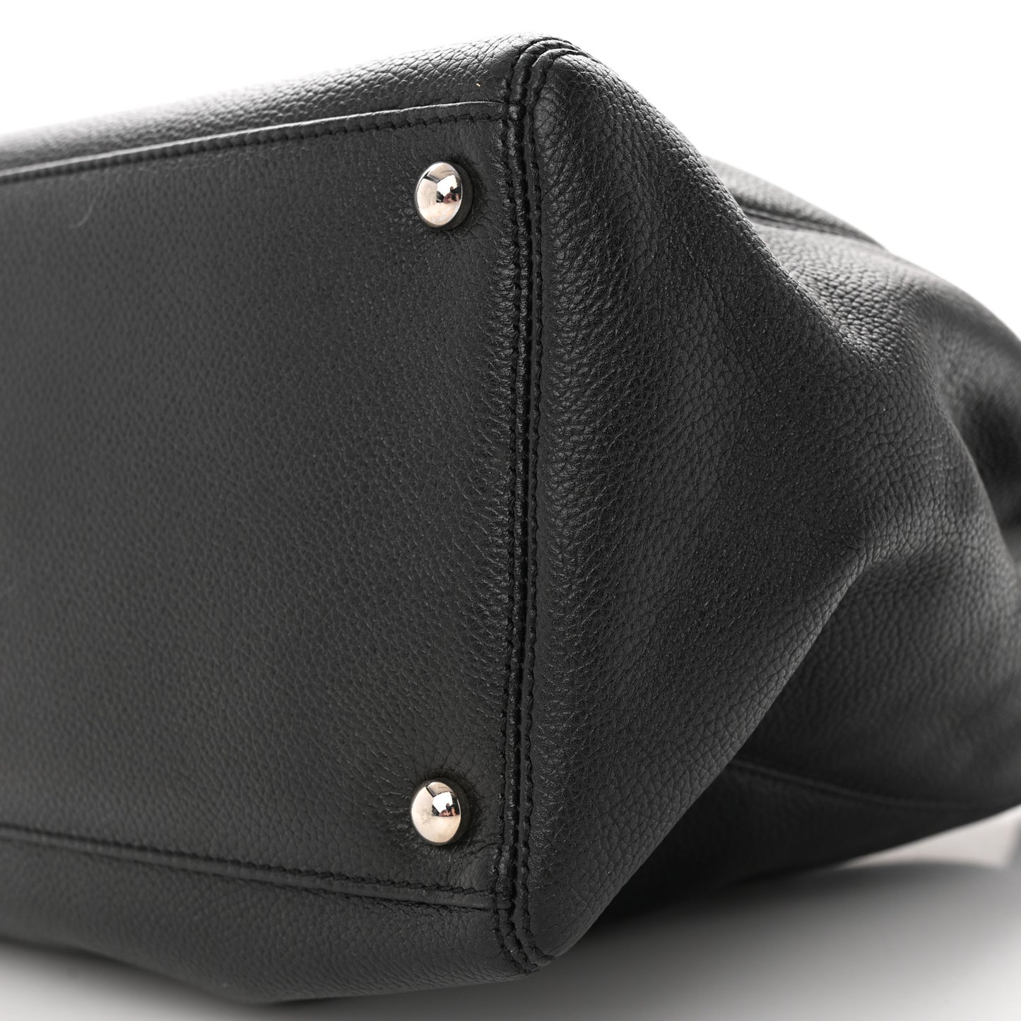 Calfskin Cerf Executive Shopper Tote Black