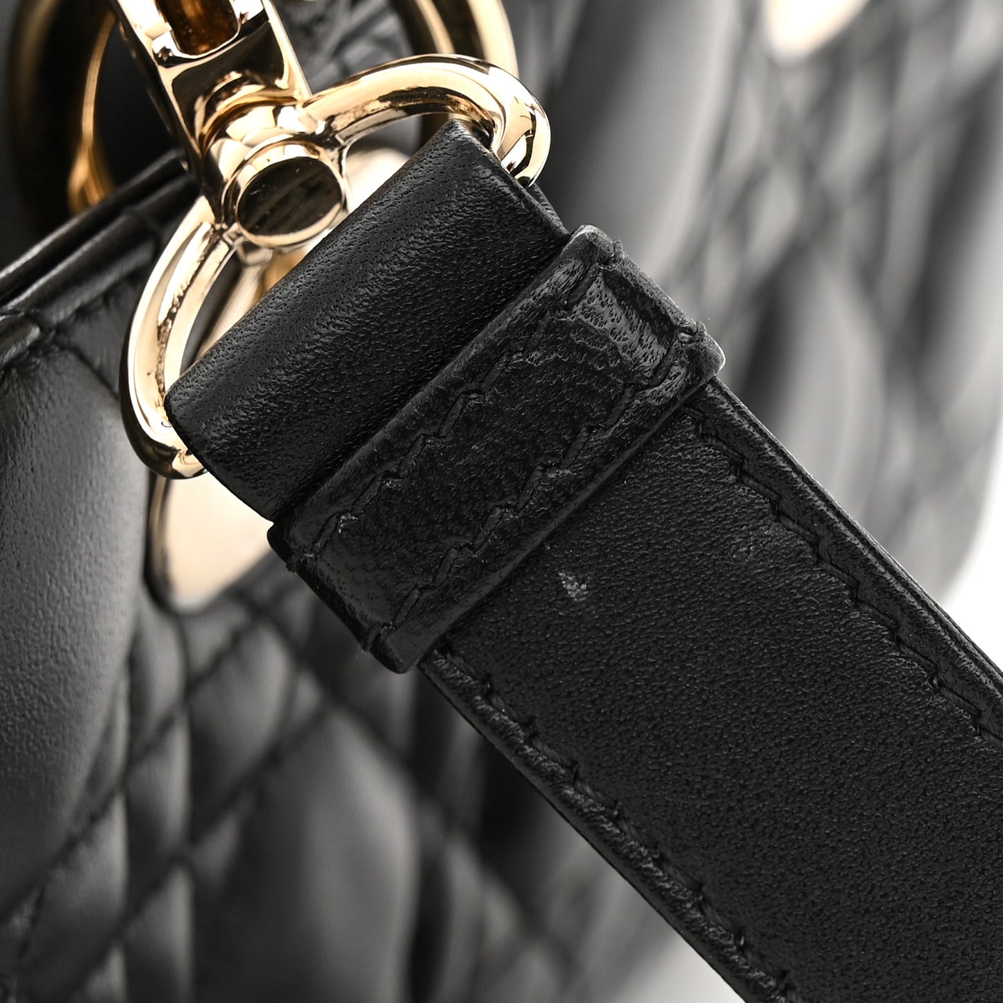 Lambskin Cannage Small Lady D-Joy Black