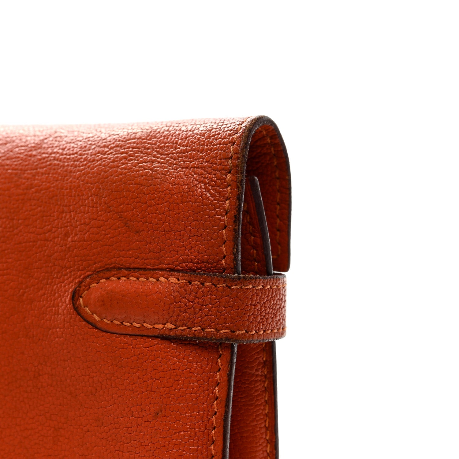 Hermes Chevre Mysore Kelly Longue Wallet Orange 17 of 18