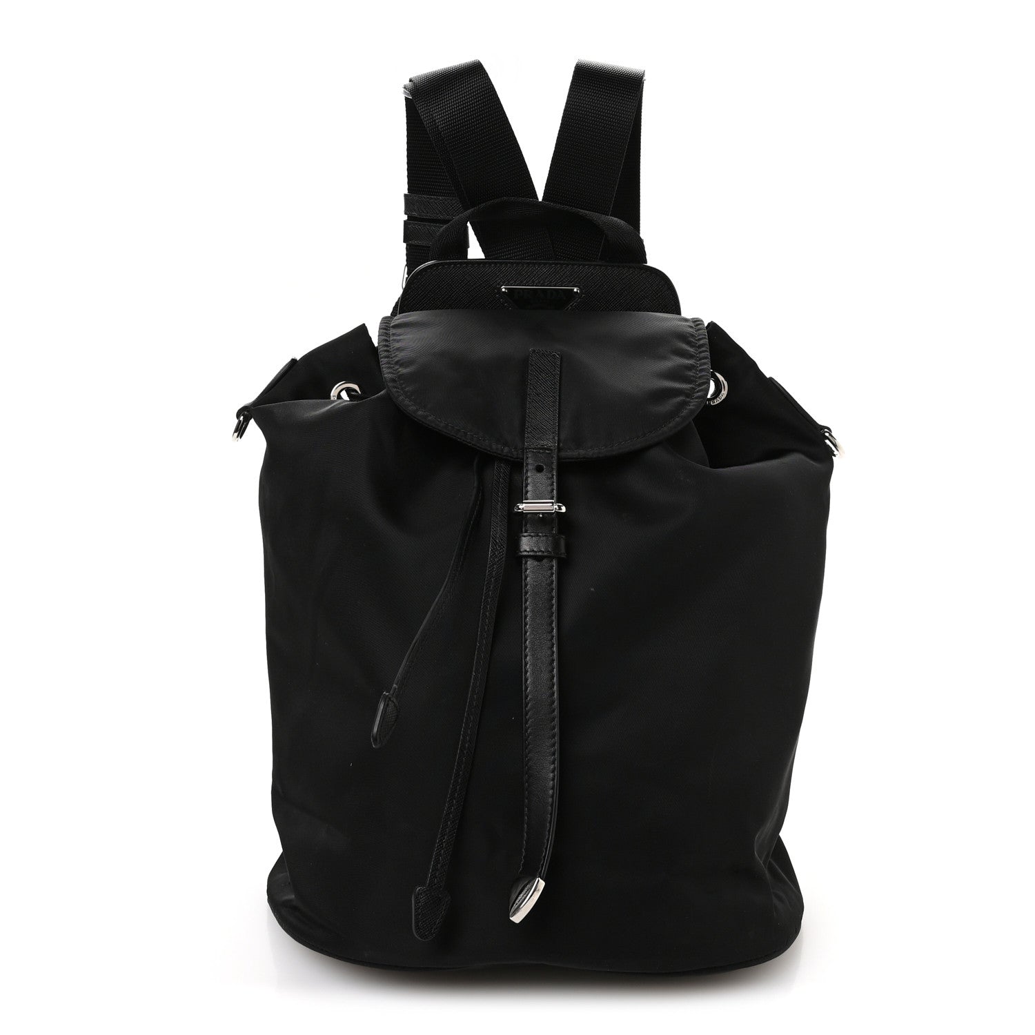black saffiano leather mini backpack Prada Nylon Vela Saffiano Small Cinch Backpack Black 1773380 – FASHIONPHILE
