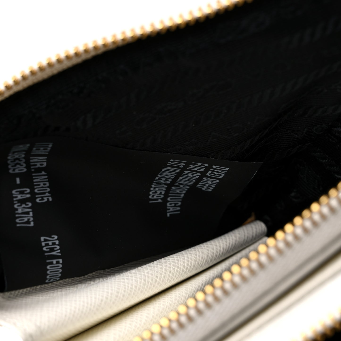 Saffiano Shearling Triangle Mini Pouch White