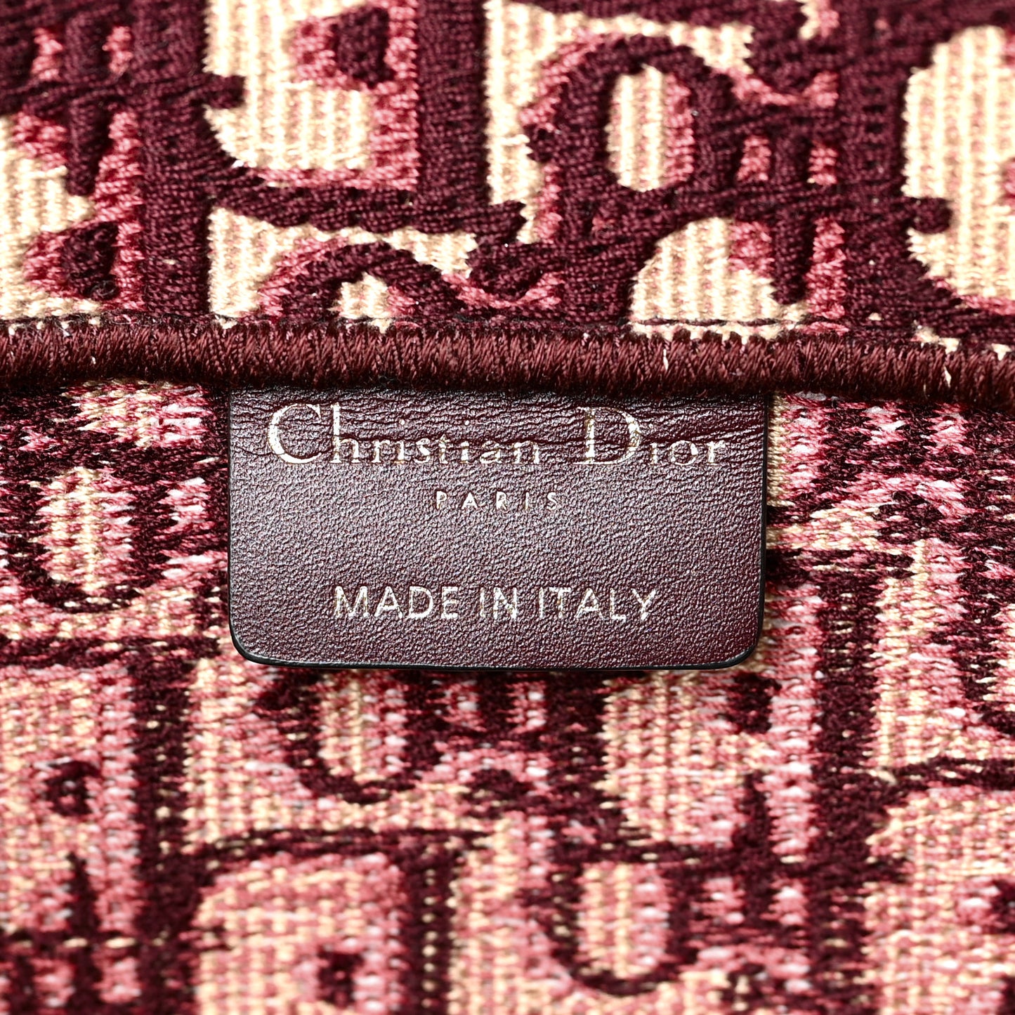 Oblique Medium Book Tote Burgundy Multicolor
