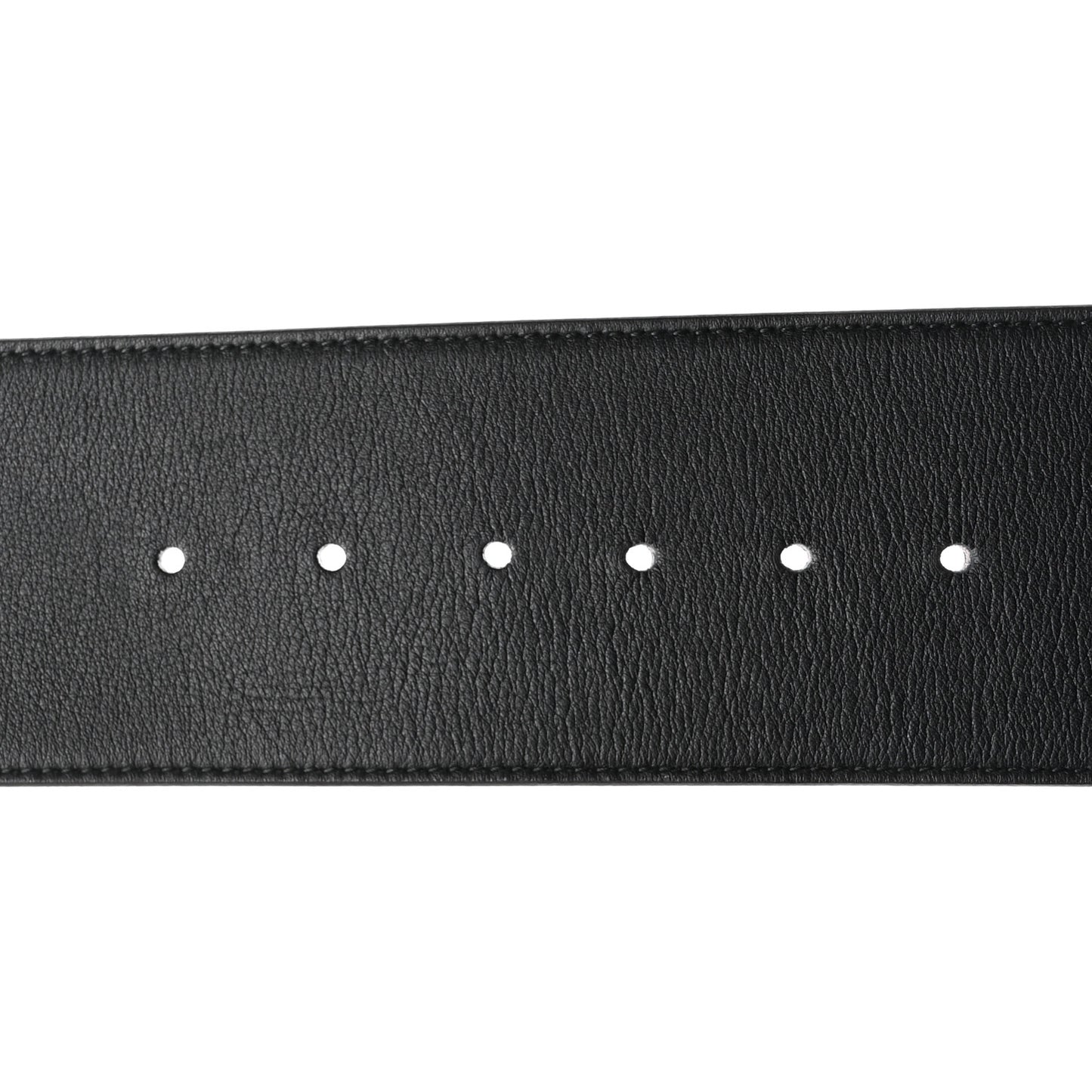 Moon Calfskin Pearl Double G 70mm Belt 90 36 Black Cream