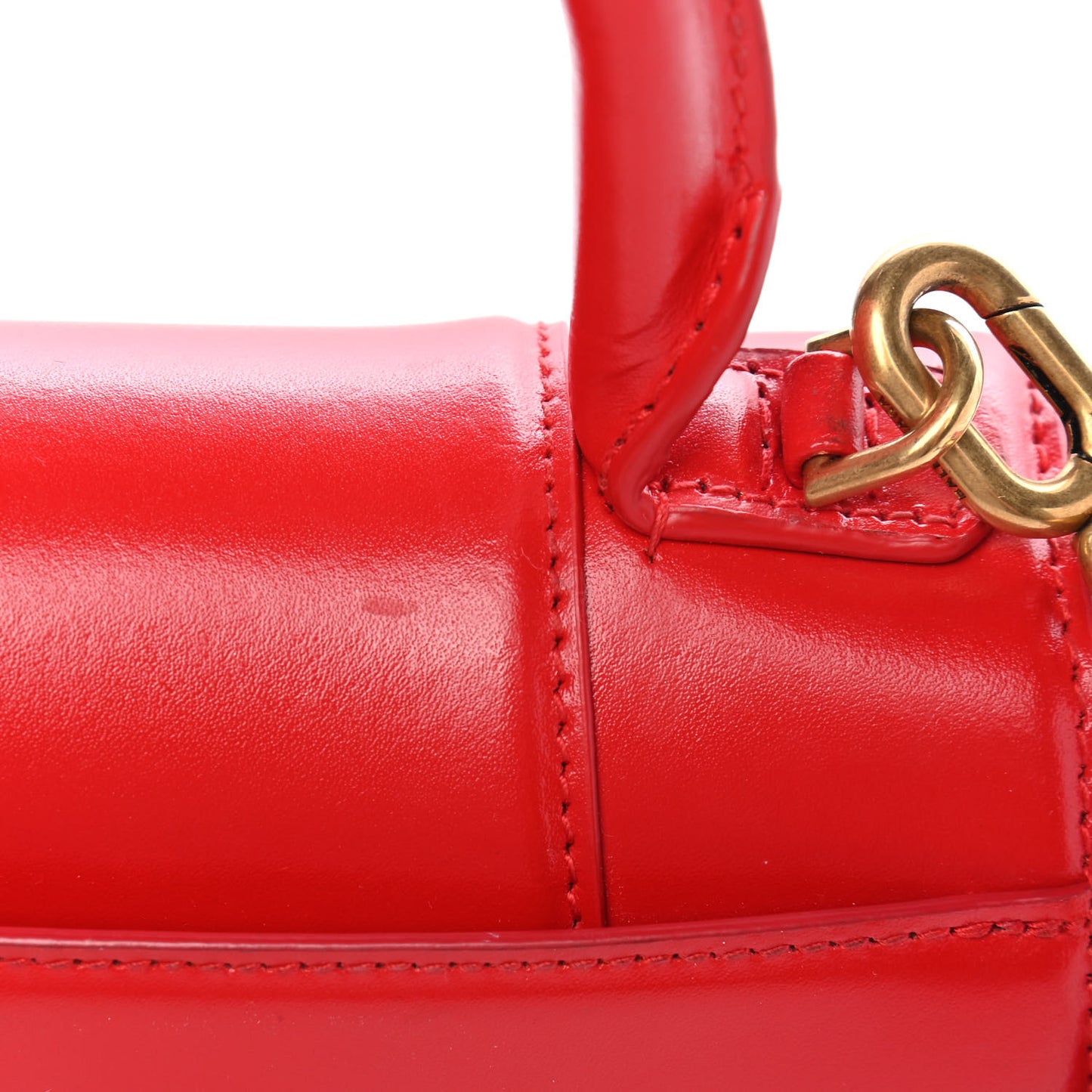 Shiny Box Calfskin Hourglass Top Handle Bag XS Bright Red