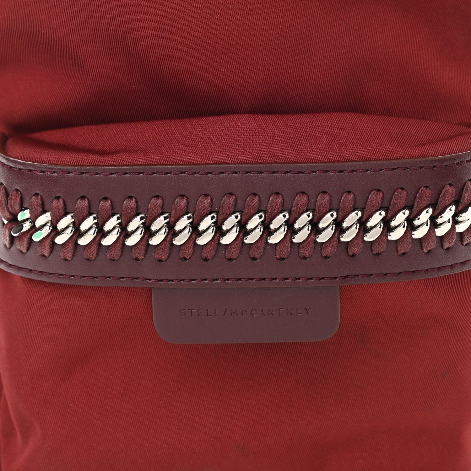 Stella McCartney Nylon Eco Alter Nappa Mini Falabella GO Backpack Burgundy 7 of 9