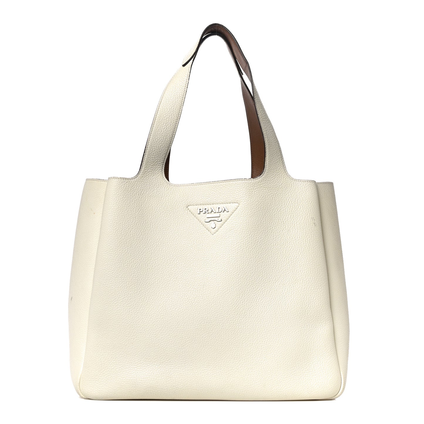 Vitello Daino Dynamique Tote White Caramel