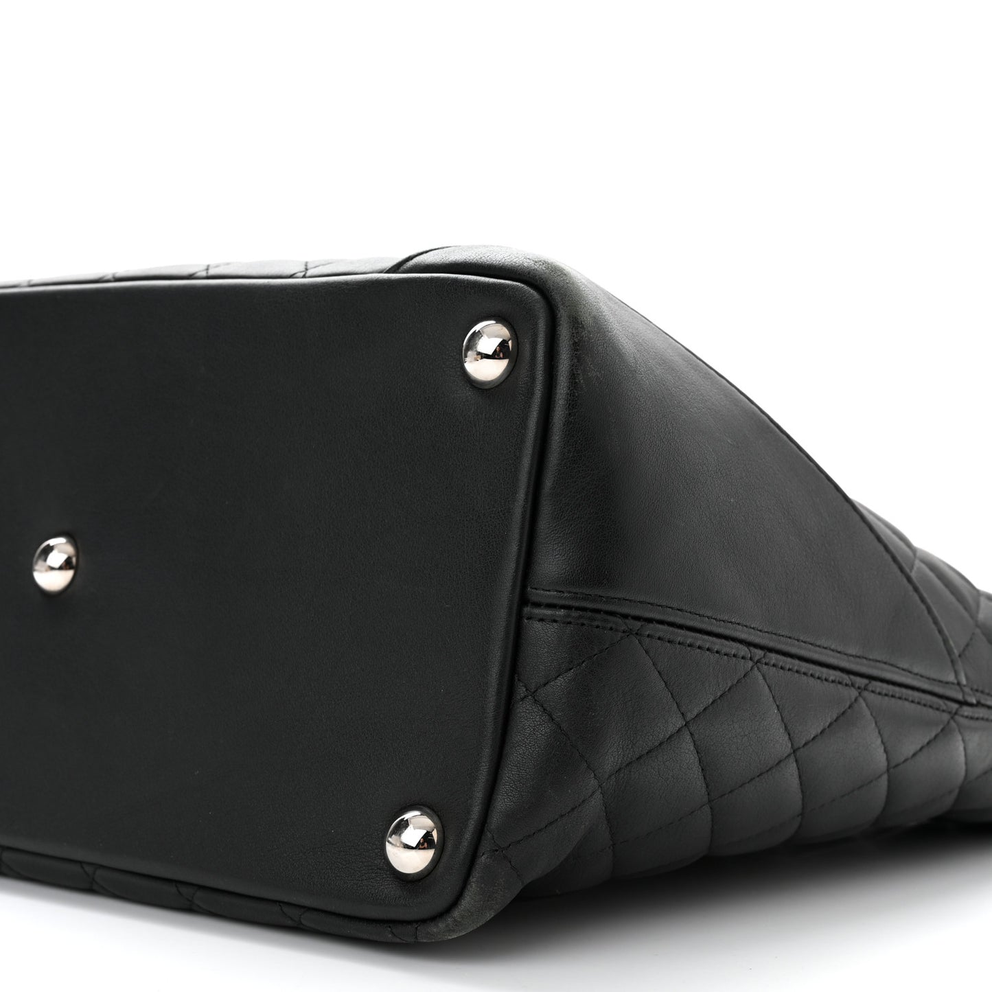 Calfskin Quilted Large Cambon Tote Black