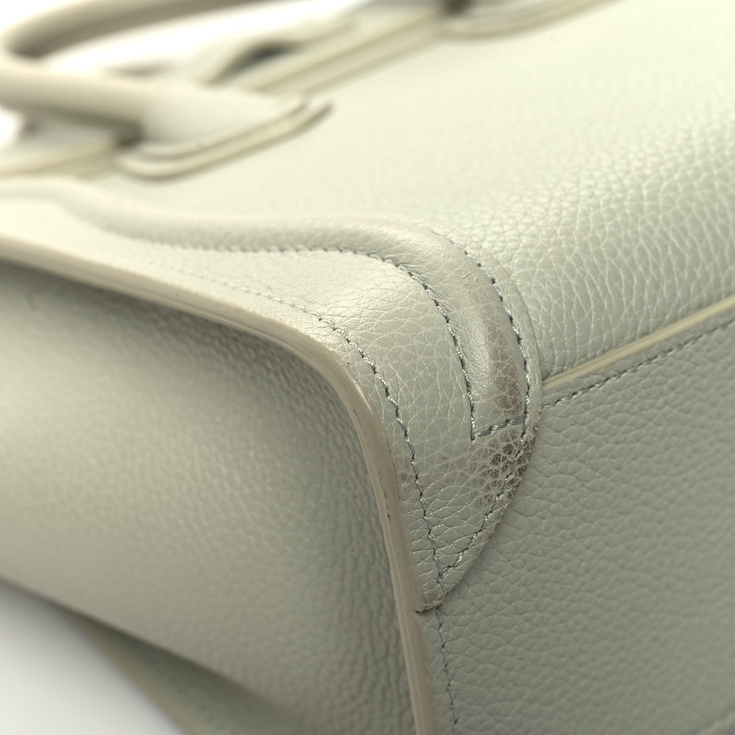 Celine Drummed Calfskin Nano Luggage Vert D'eau 12 of 18