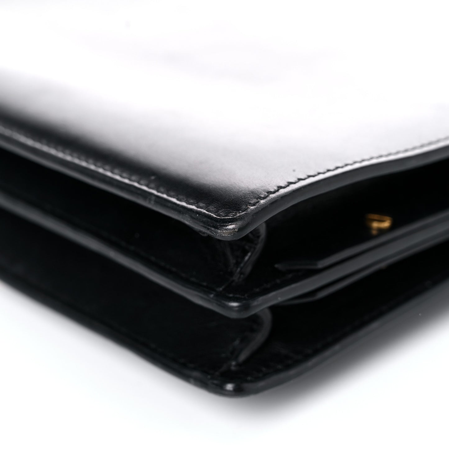 Smooth Calfskin Monogram Cassandra Clasp Bag Black
