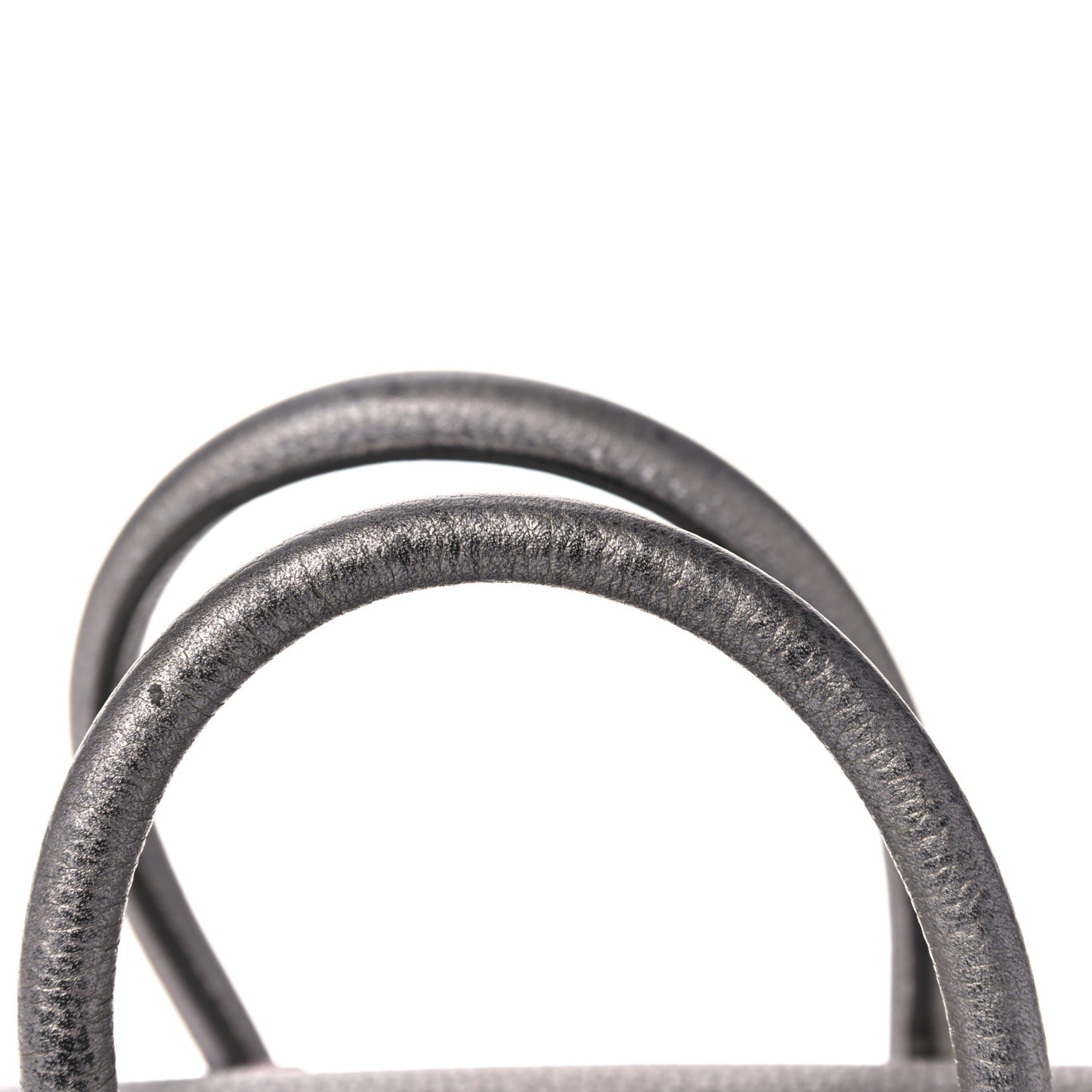 Metallic Grained Calfskin Mini Milla Tote Spike Silver