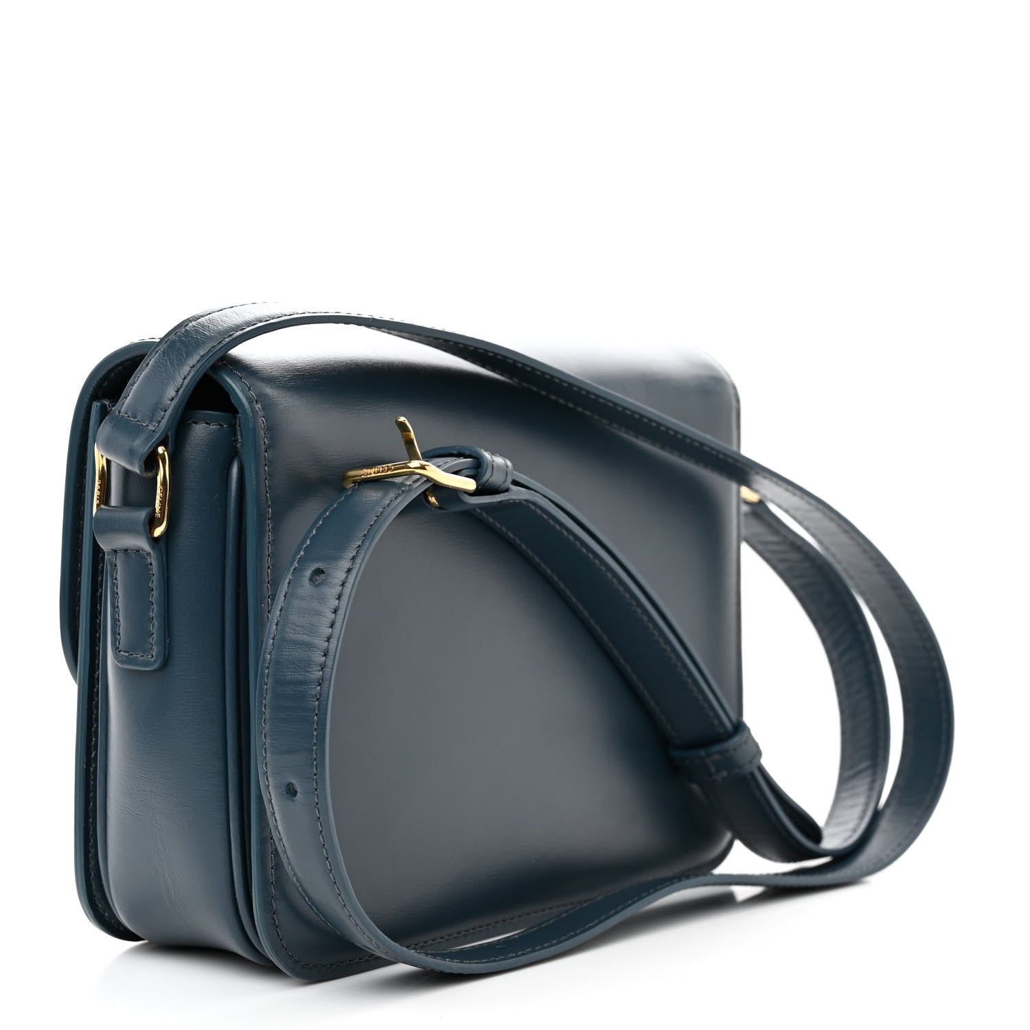 Celine Shiny Calfskin Teen Triomphe Petrol 3 of 9