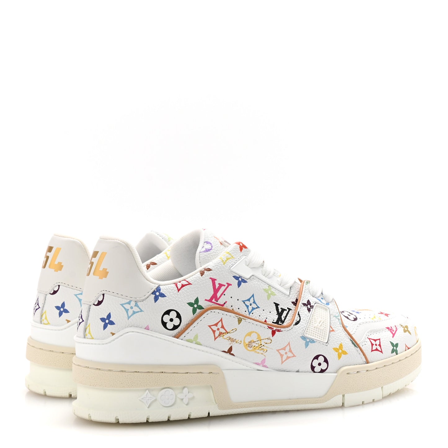 LV X TM Calfskin Monogram Multicolor Womens LV Trainer Sneakers 38.5 White