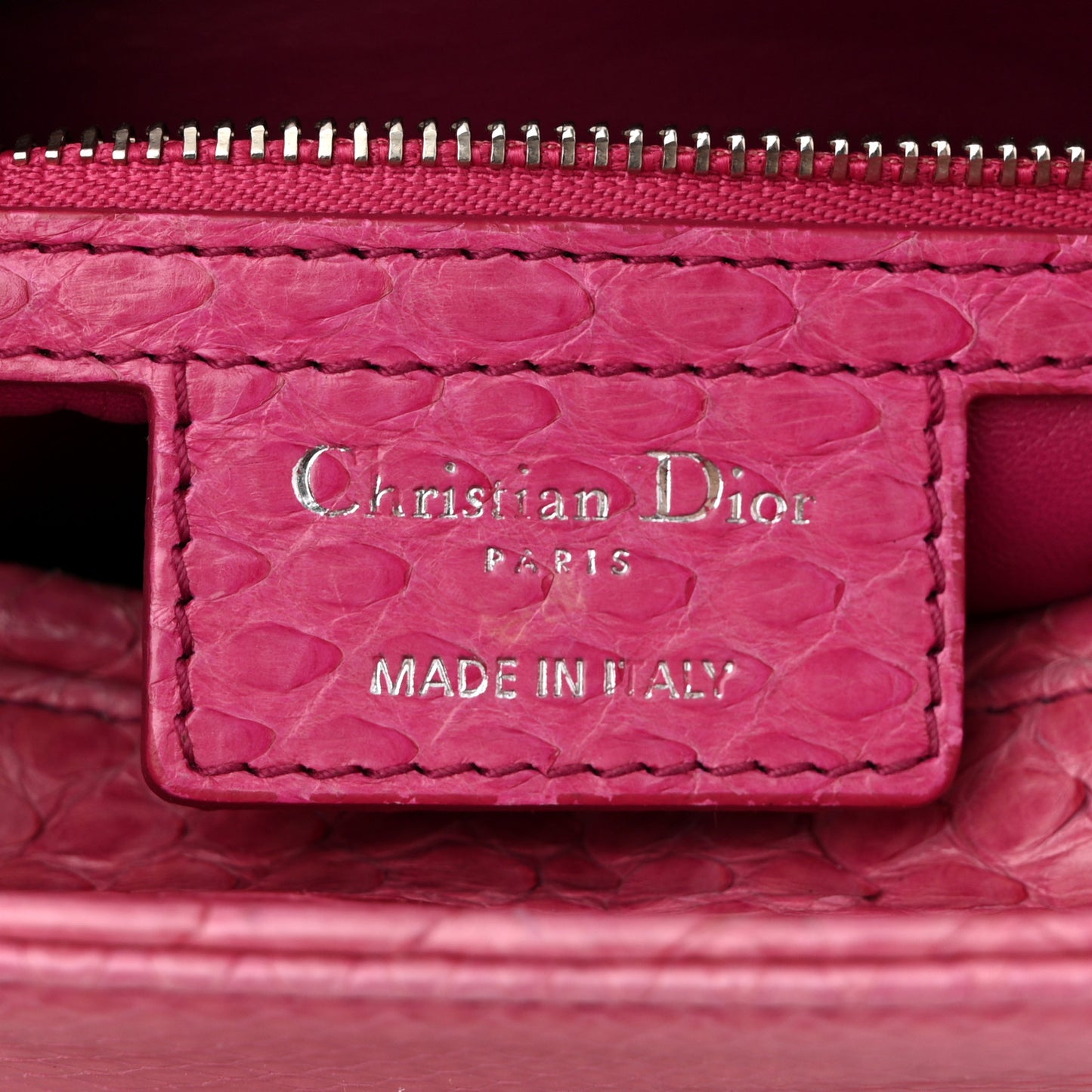 Snakeskin Medium Lady Dior Pink