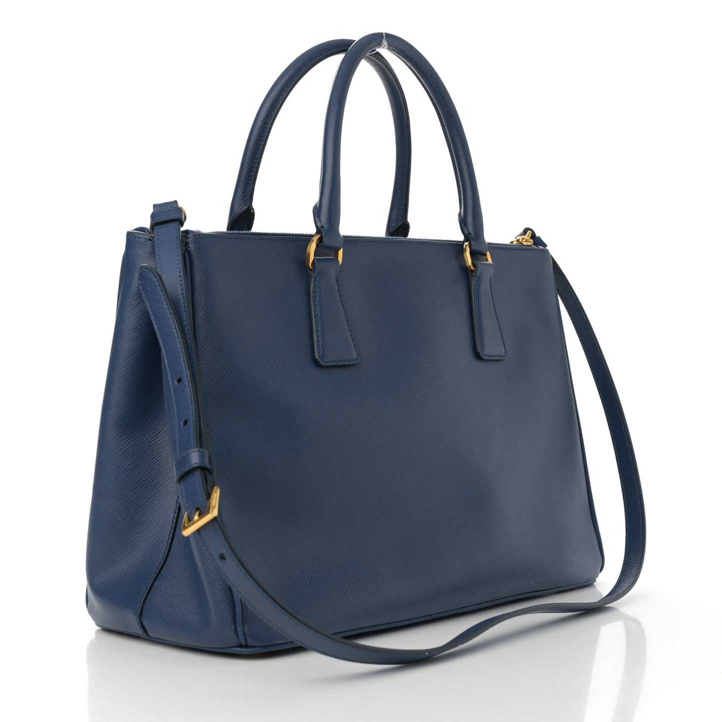 Saffiano Medium Galleria Double Zip Tote Bluette