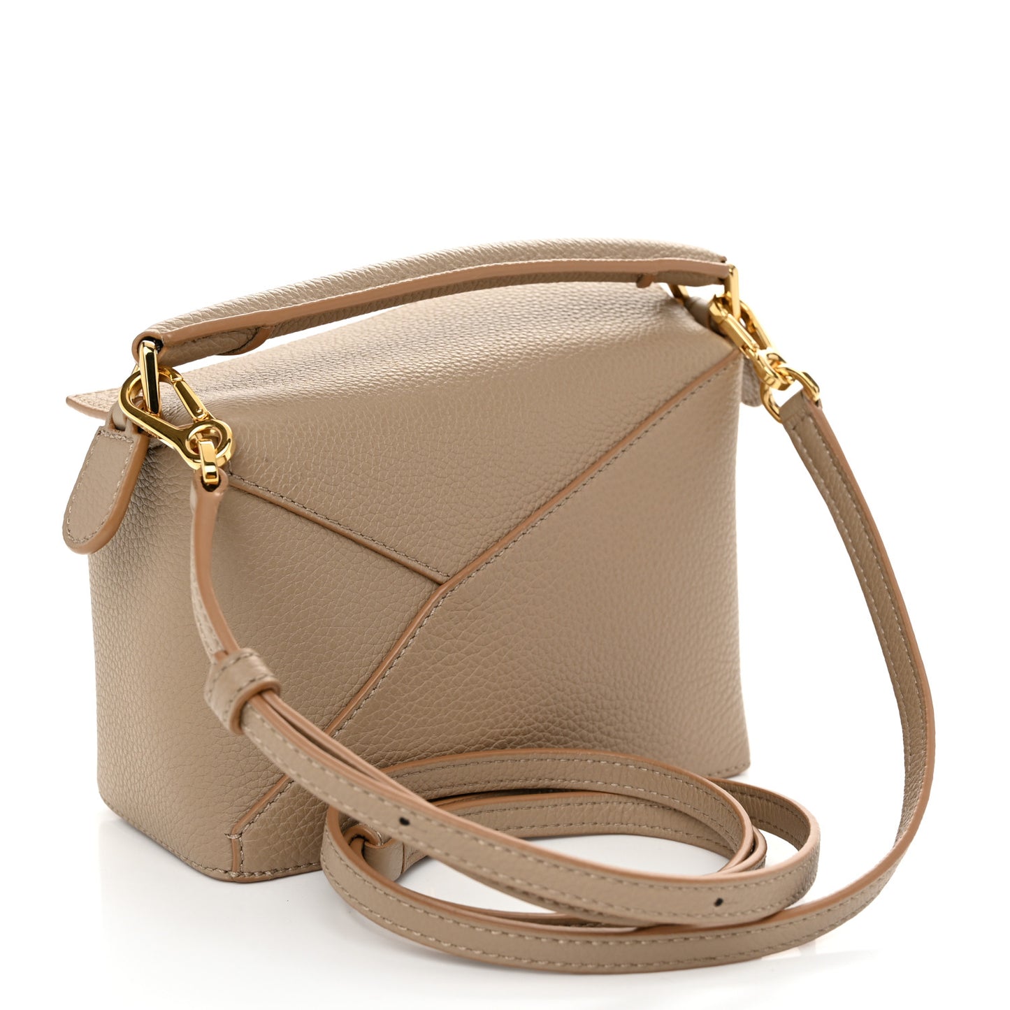 Calfskin Mini Puzzle Edge Bag Sand Mink