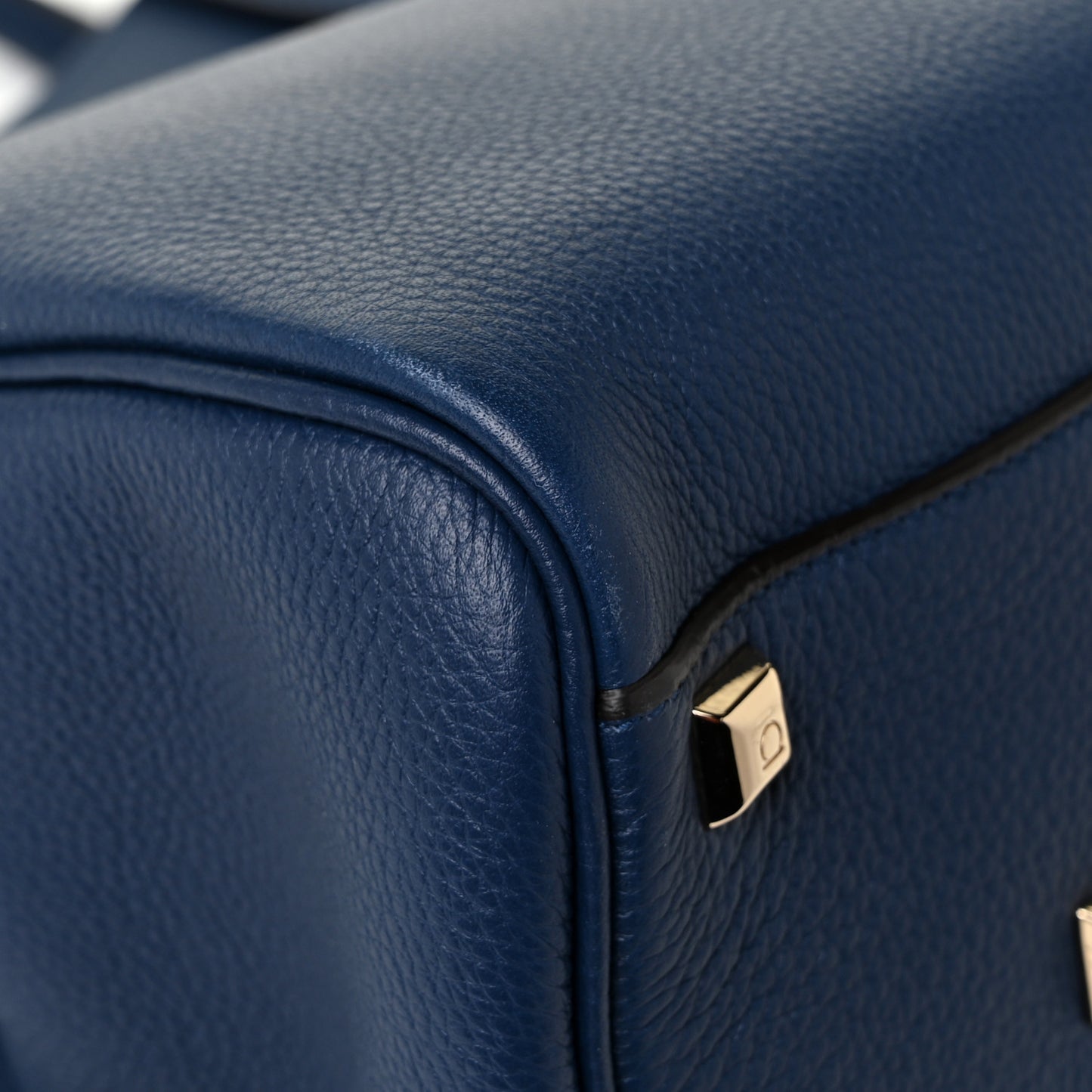 Calfskin Large Studio Top Handle Bag Navy