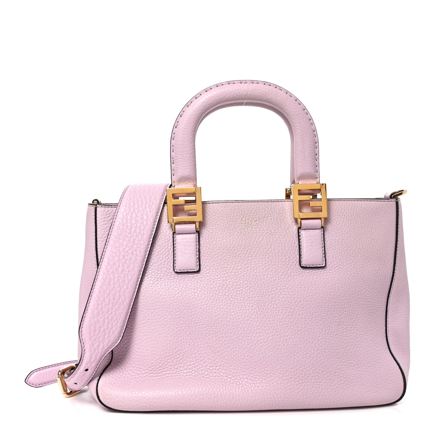 FENDI Selleria Italia Romeハンドバッグ Fendi Cuoio Romano Selleria Small FF Tote Cipria 1861434