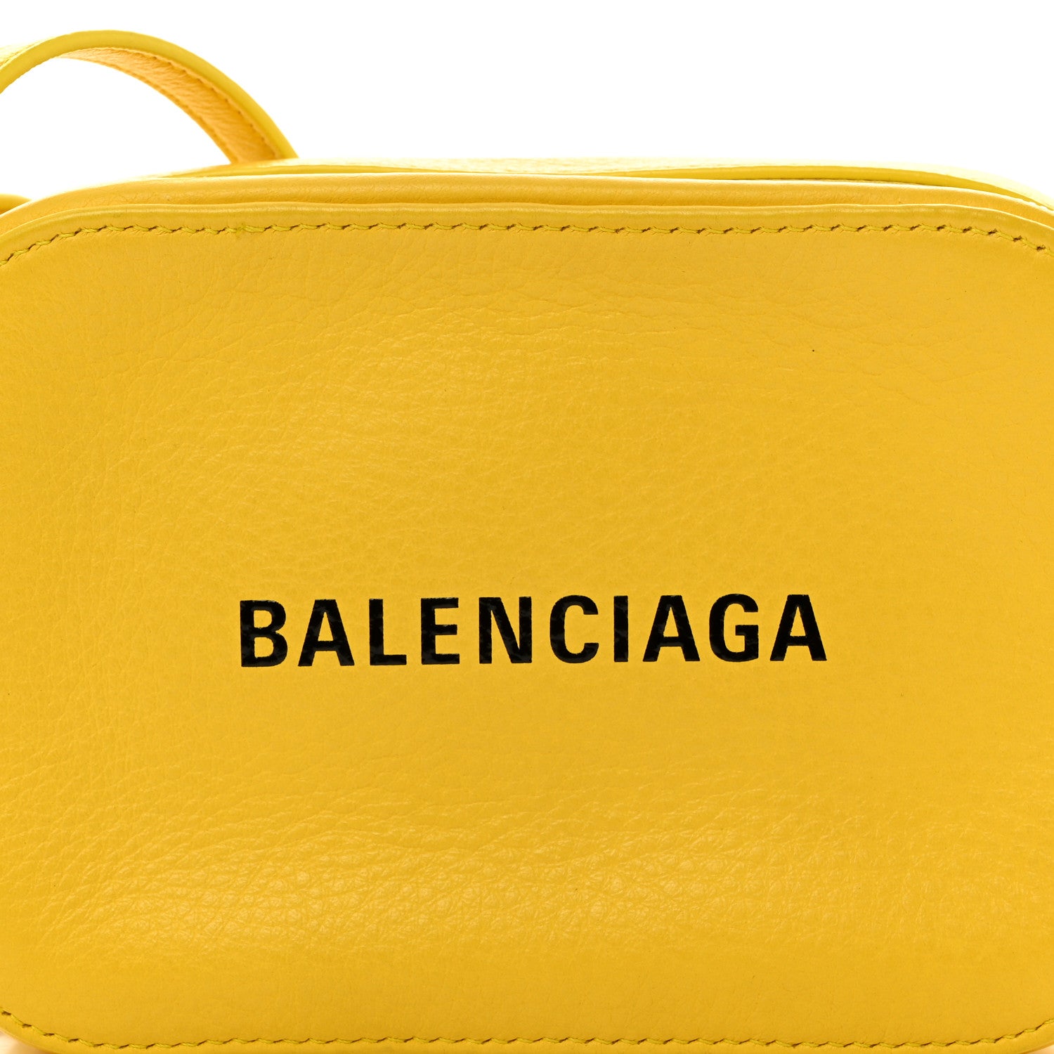 Balenciaga Smooth Calfskin Logo XS Everyday Camera Bag Jaune Soleil Black 7 of 9