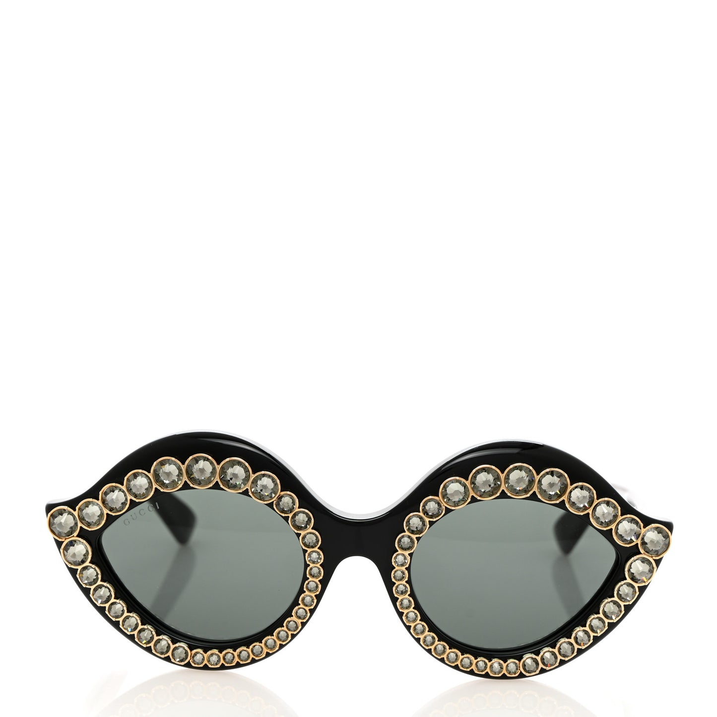 Acetate Crystal Studded Cat Eye Sunglasses GG0045S Black