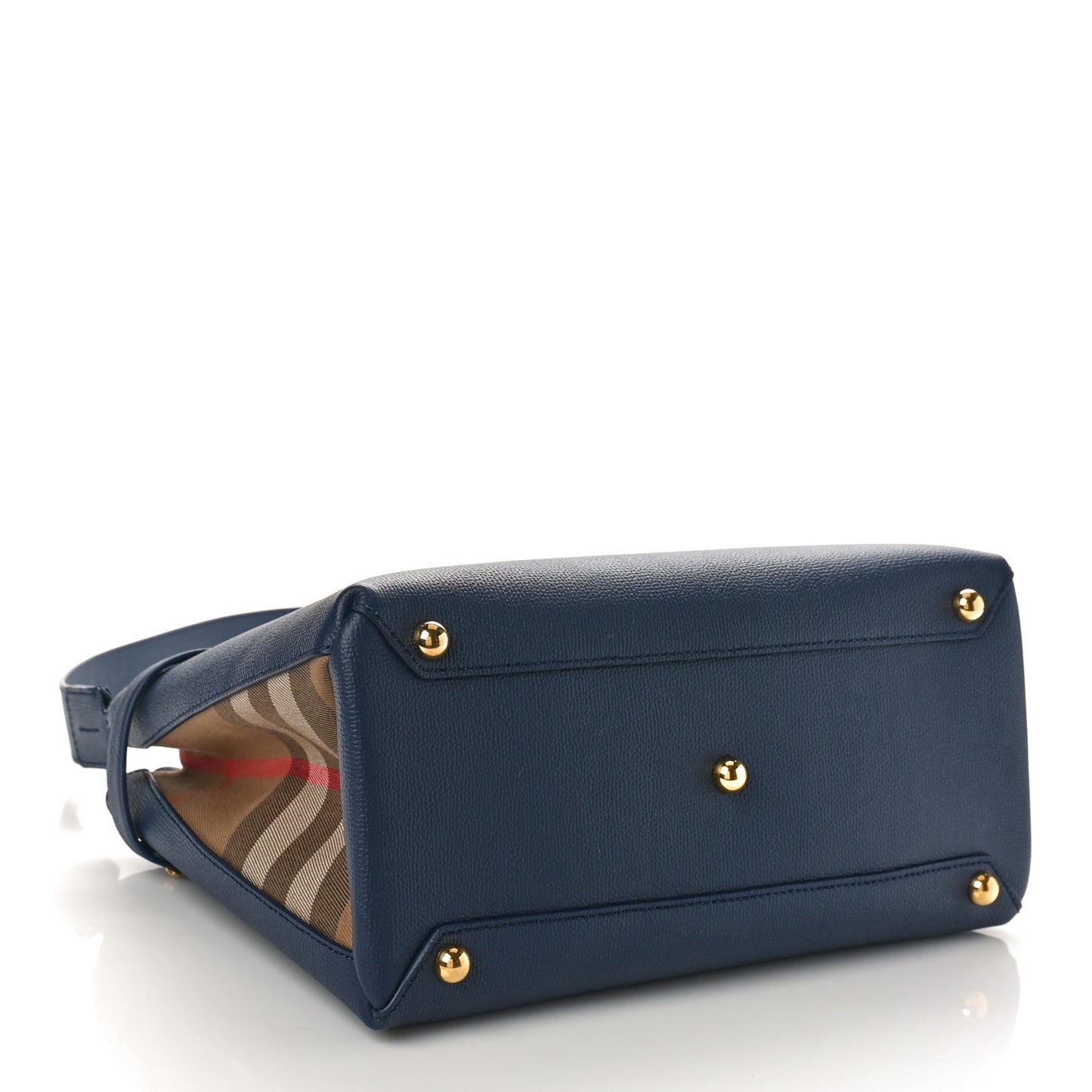 Derby Calfskin Vintage Check Medium Banner Tote Regency Blue